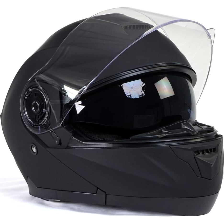 Casco Modular de Motocicleta Milwaukee MPH9814DOT Negro Mate XS