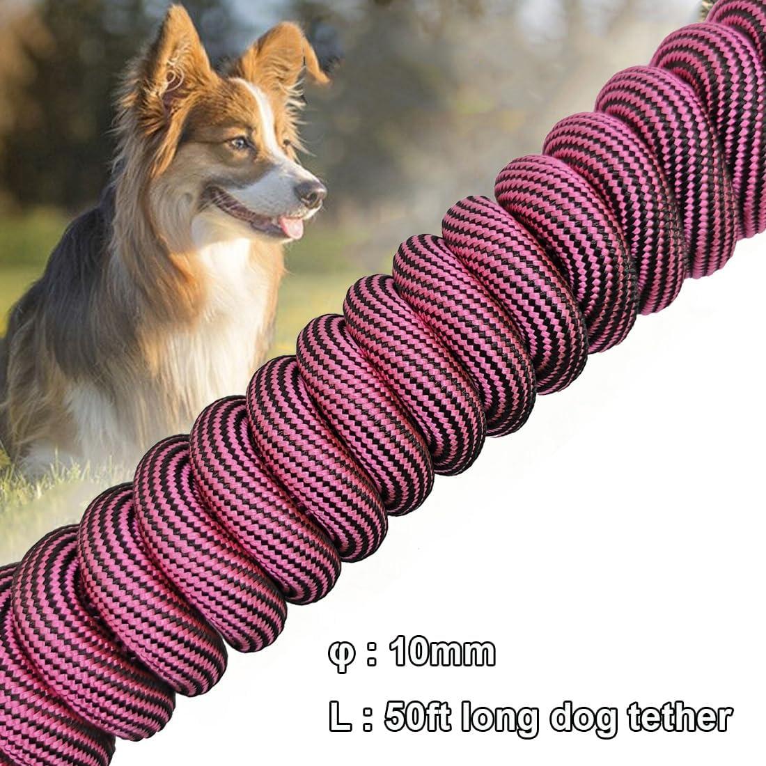 Correa Larga para Perros BTINESFUL 15m Rosa Negro