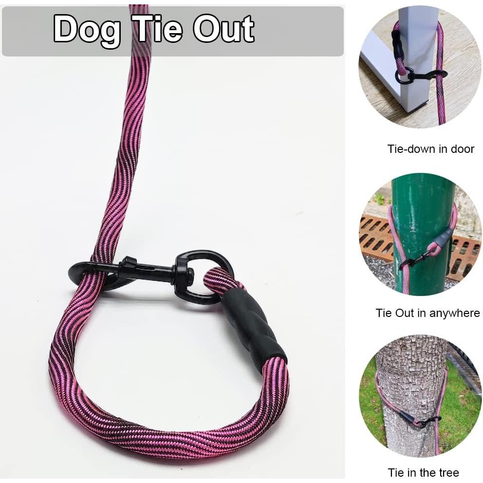 Correa Larga para Perros BTINESFUL 15m Rosa Negro