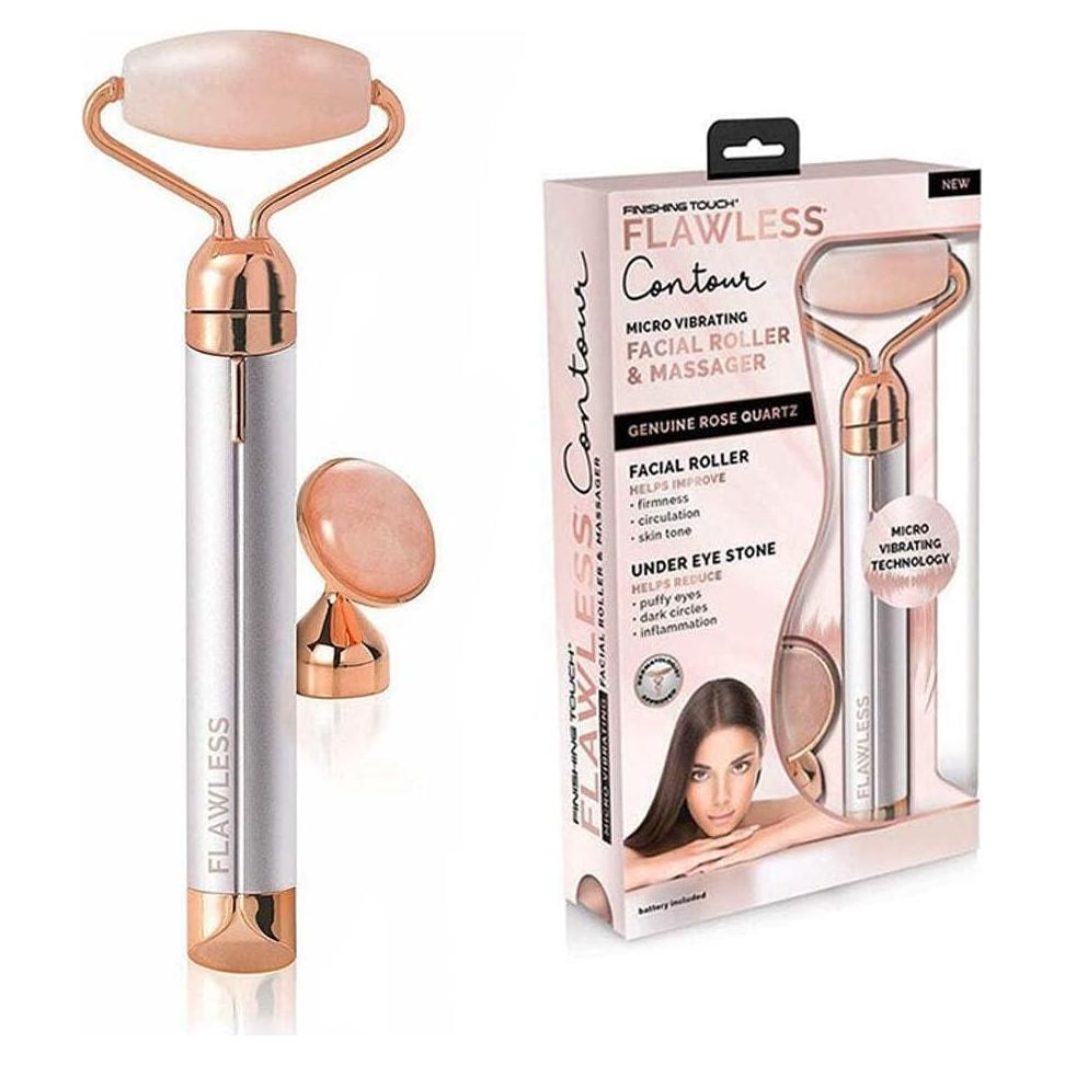 Rodillo Facial Vibrante Finishing Touch Flawless Contour Cuarzo Rosa