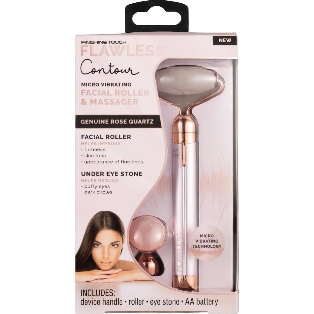 Rodillo Facial Vibrante Finishing Touch Flawless Contour Cuarzo Rosa