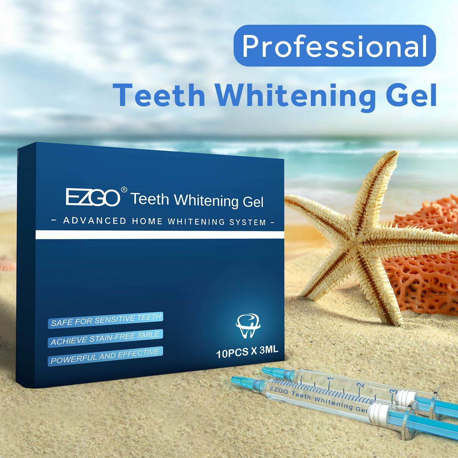 EZGO Gel Blanqueador Dental 22% 10 Paquetes 3ml Sin Sensibilidad