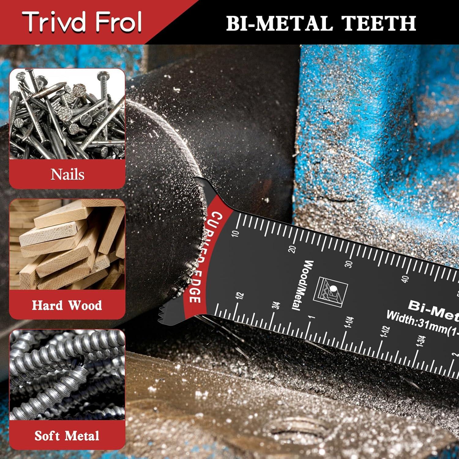 10 Cuchillas de Sierra Oscilante Extra Largas TrivdPro 70mm Bi-Metal