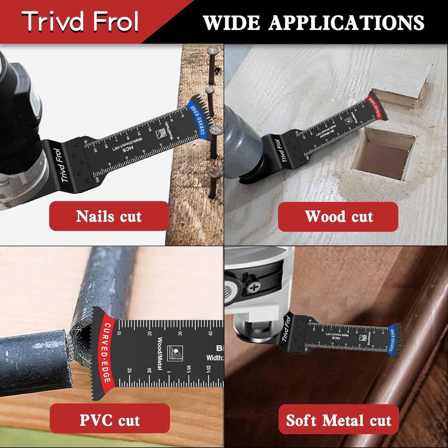 10 Cuchillas de Sierra Oscilante Extra Largas TrivdPro 70mm Bi-Metal