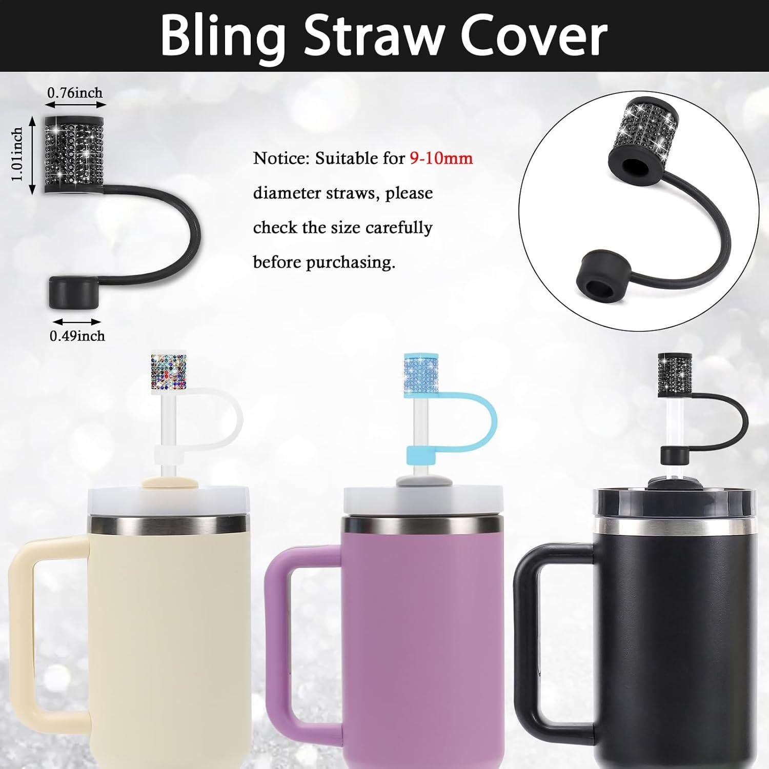 Juego de Accesorios para Taza Stanley 4Pcs Cubiertas de Paja 30/40oz