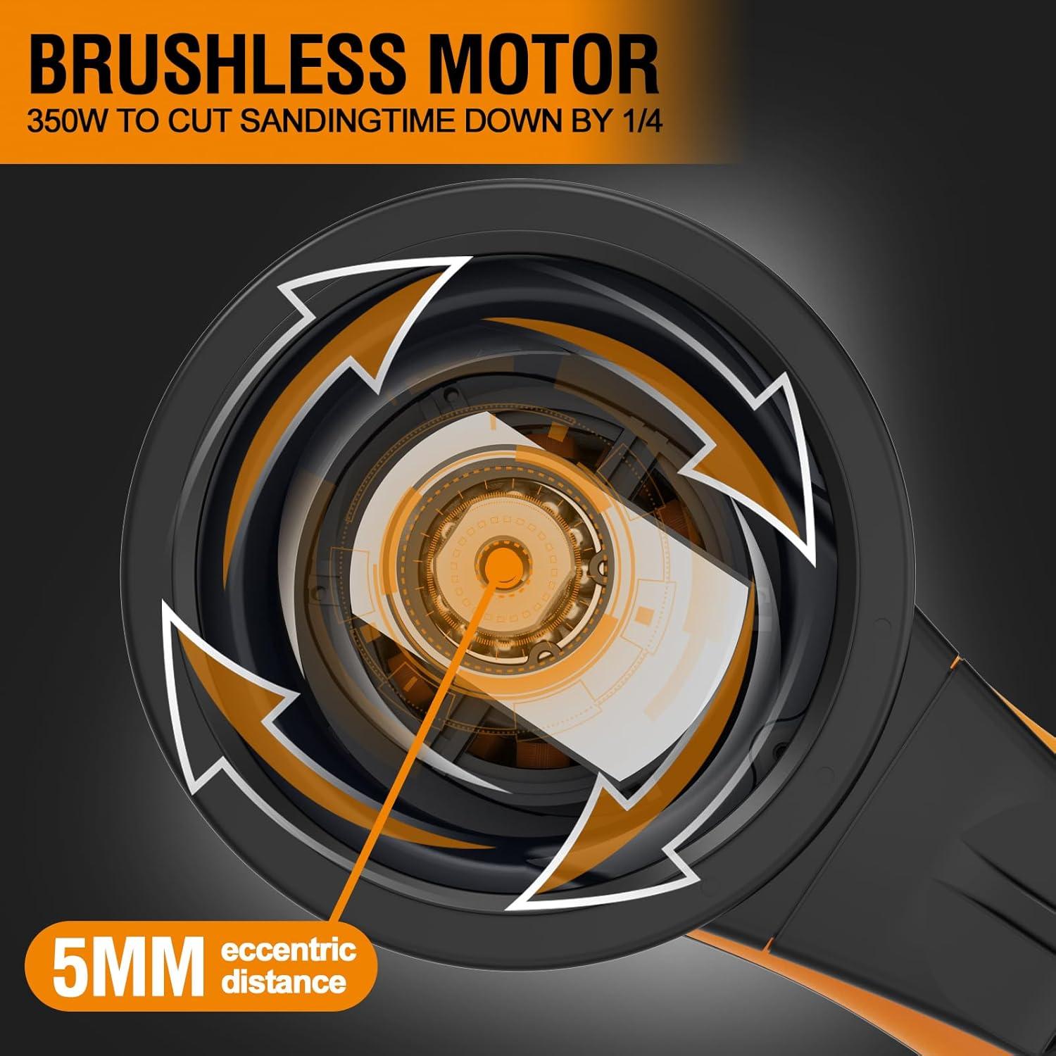 Lijadora Orbital Aleatoria Eléctrica MAXXT 5mm Naranja