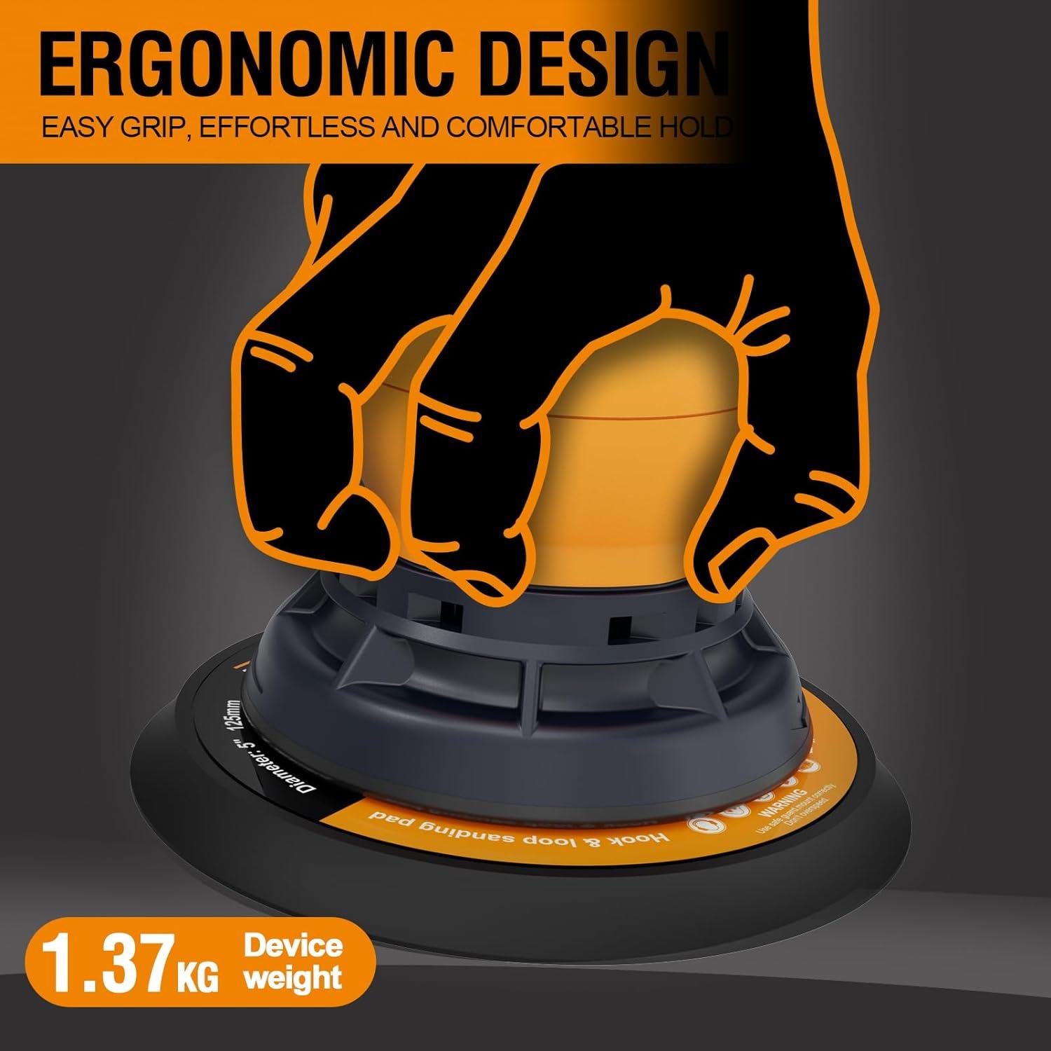 Lijadora Orbital Aleatoria Eléctrica MAXXT 5mm Naranja