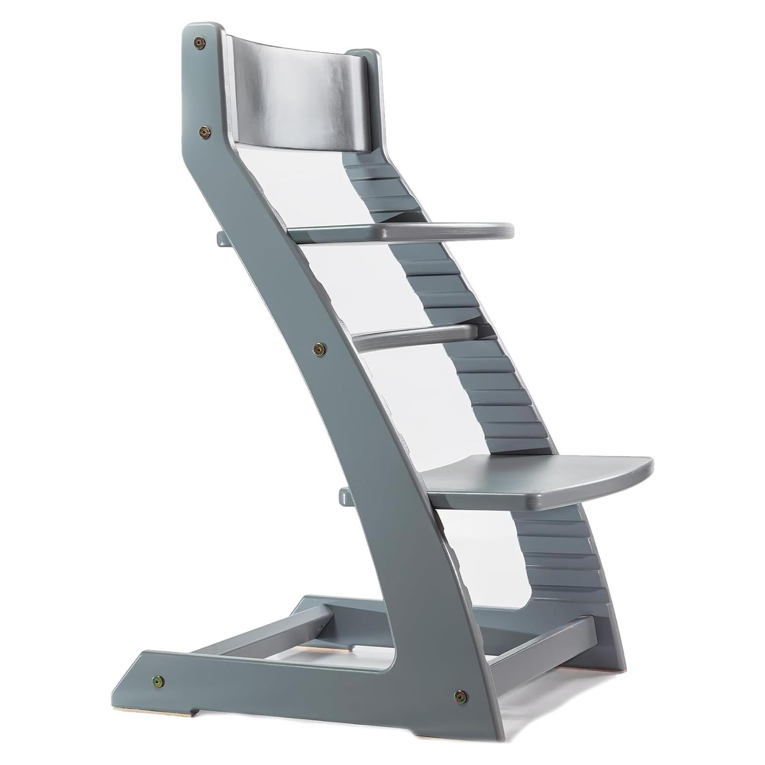 Silla Alta Fornel de Madera Ajustable para Niños - Gris