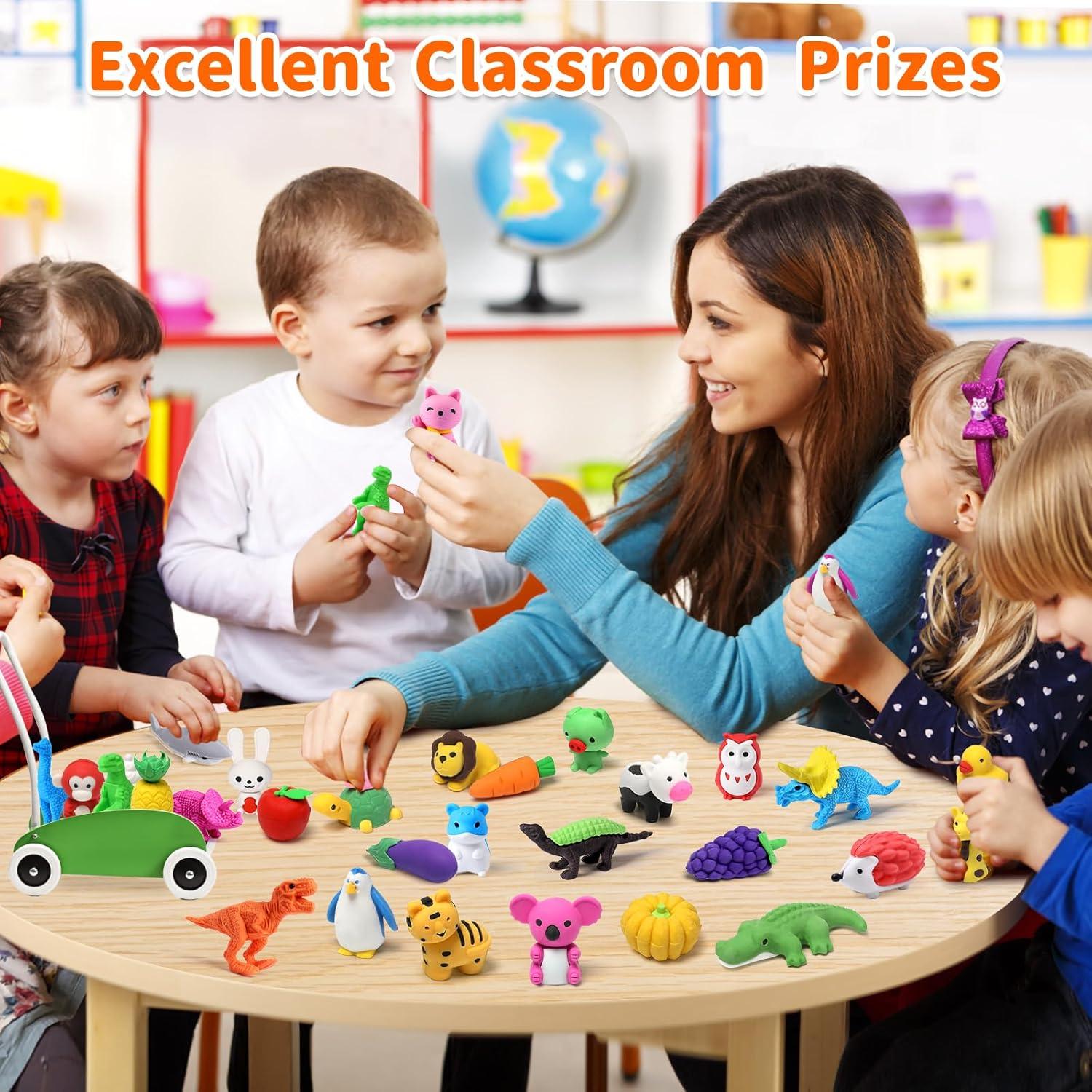 Gomas de Borrar 3D Arscniek - 40 Piezas Animales y Comida