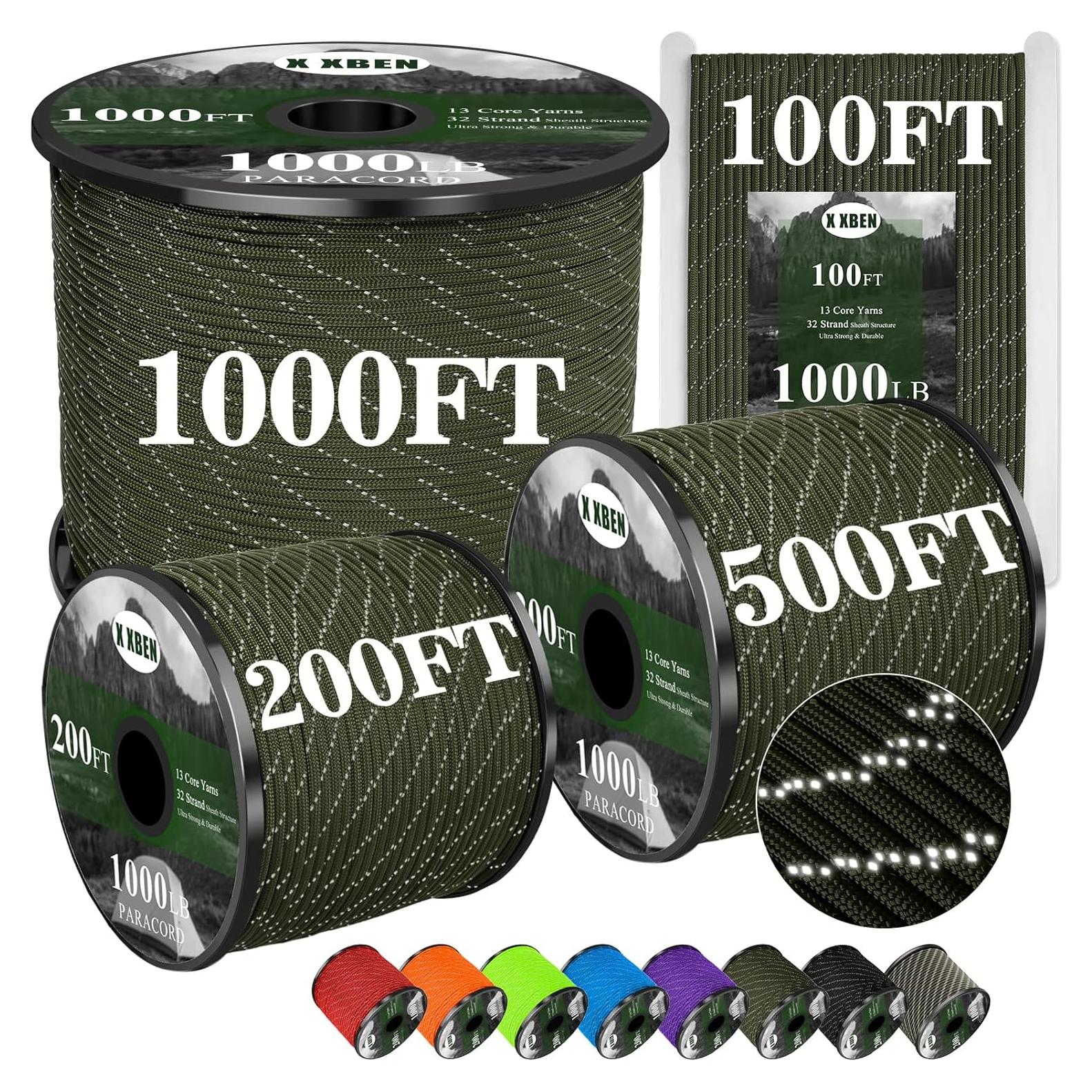 Cuerda Paracord Reflectante 4mm X XBEN 15.24m Verde Amy