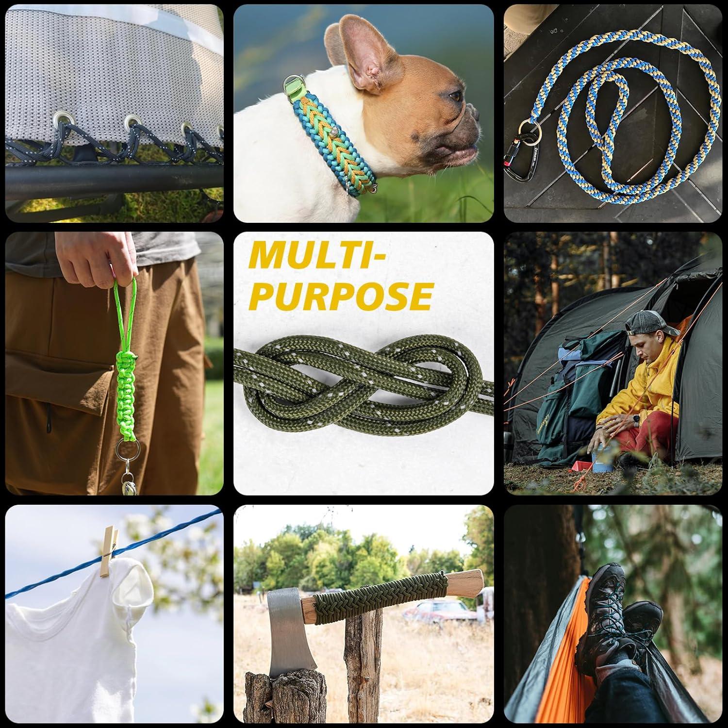 Cuerda Paracord Reflectante 4mm X XBEN 15.24m Verde Amy