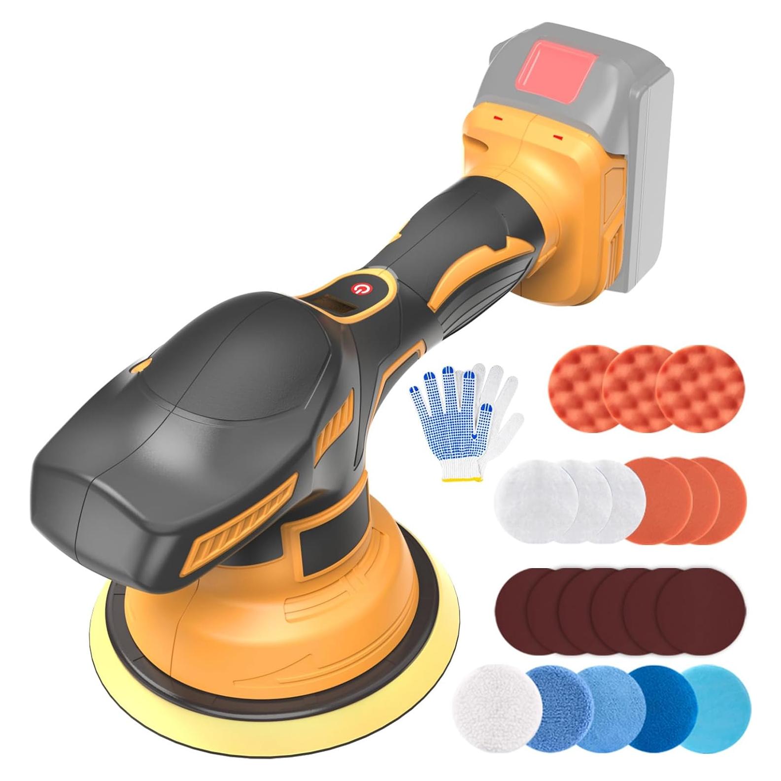 Cordless Car Buffer Polisher with 8 Variable Speed, Orbital Polisher for Dewalt 20V Max Battery, Car Polisher for Detailing/Polishing/Waxing (Tools Only)