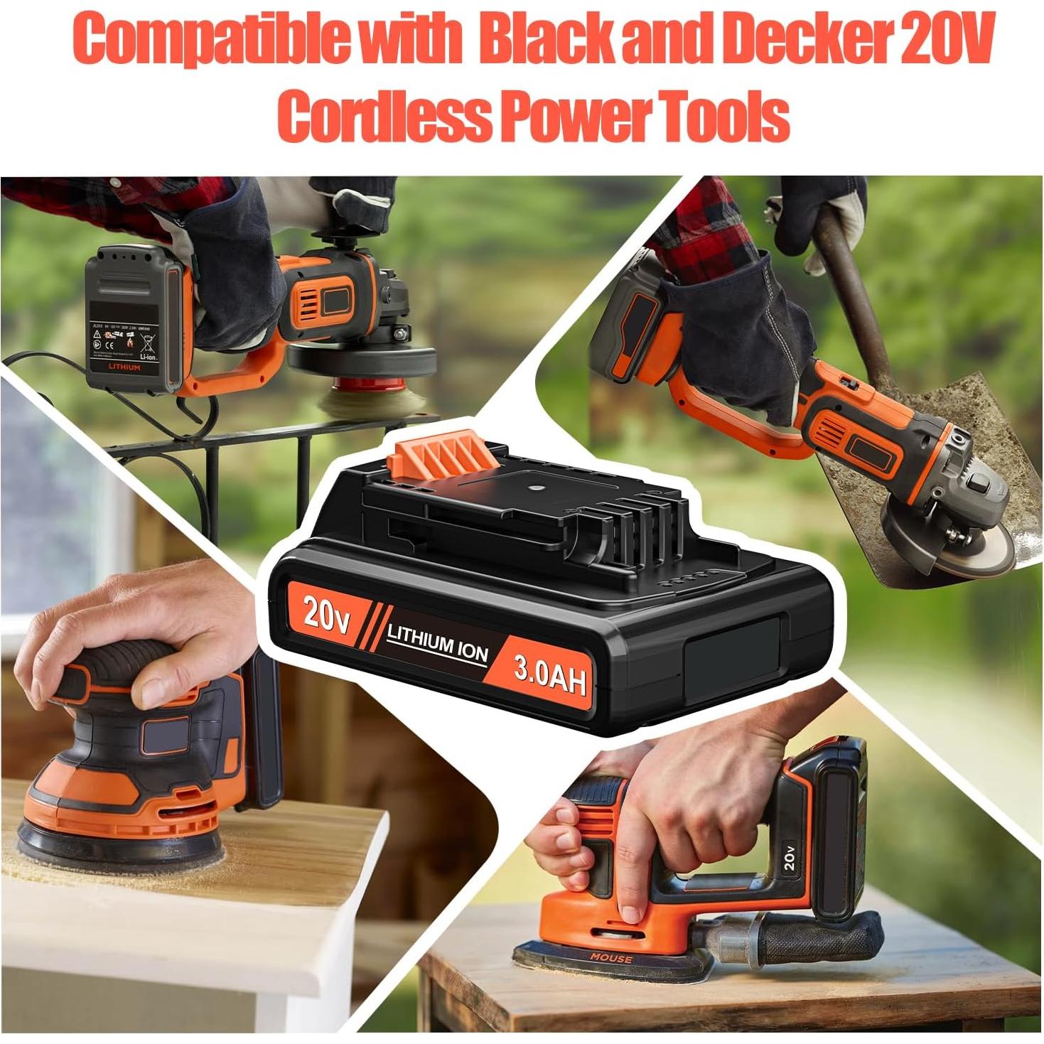 Paquete de 2 Baterías Li-ion 3000mAh 20V PEYESTEN con Cargador