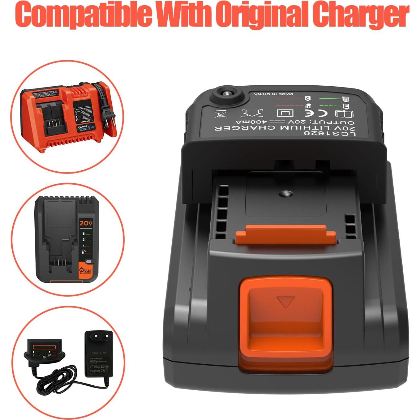 Paquete de 2 Baterías Li-ion 3000mAh 20V PEYESTEN con Cargador