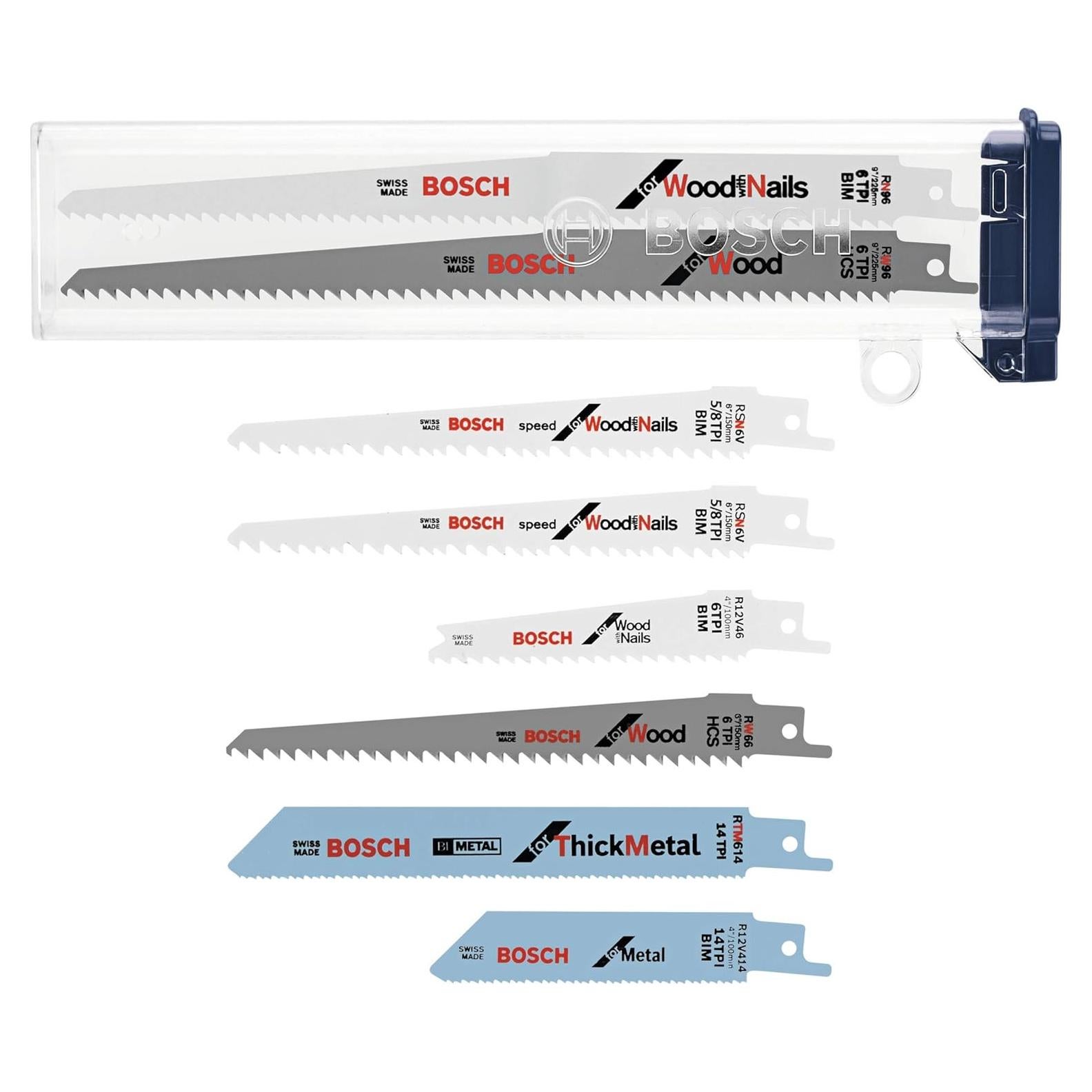 Juego de 8 Hojas de Sierra Recíproca BOSCH RSAP8PK - Metal y Madera