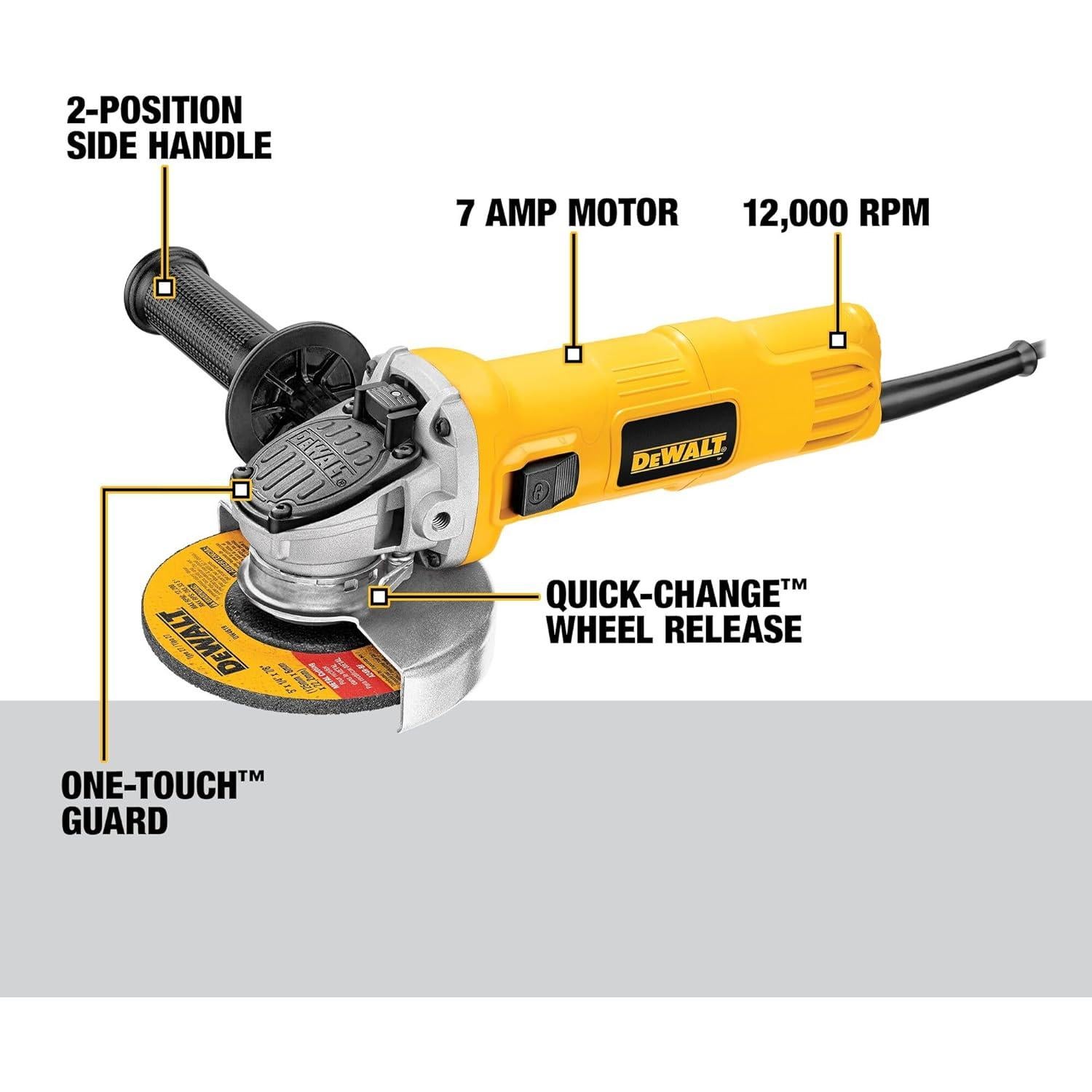 DEWALT Angle Grinder, One-Touch Guard, 4-1/2 -Inch (DWE4011)