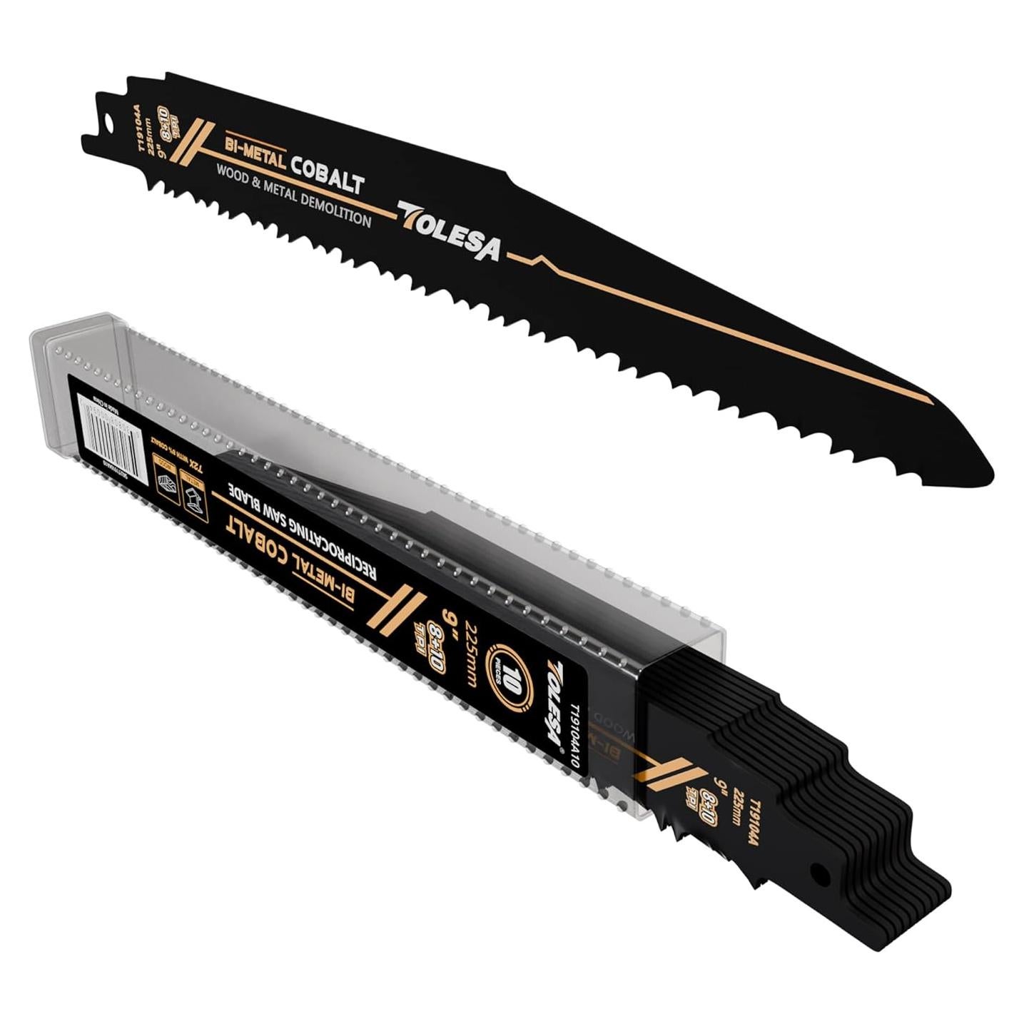 Hojas de Sierra Recíproca TOLESA 9" Bi-Metal 8+10 TPI - Paquete de 10