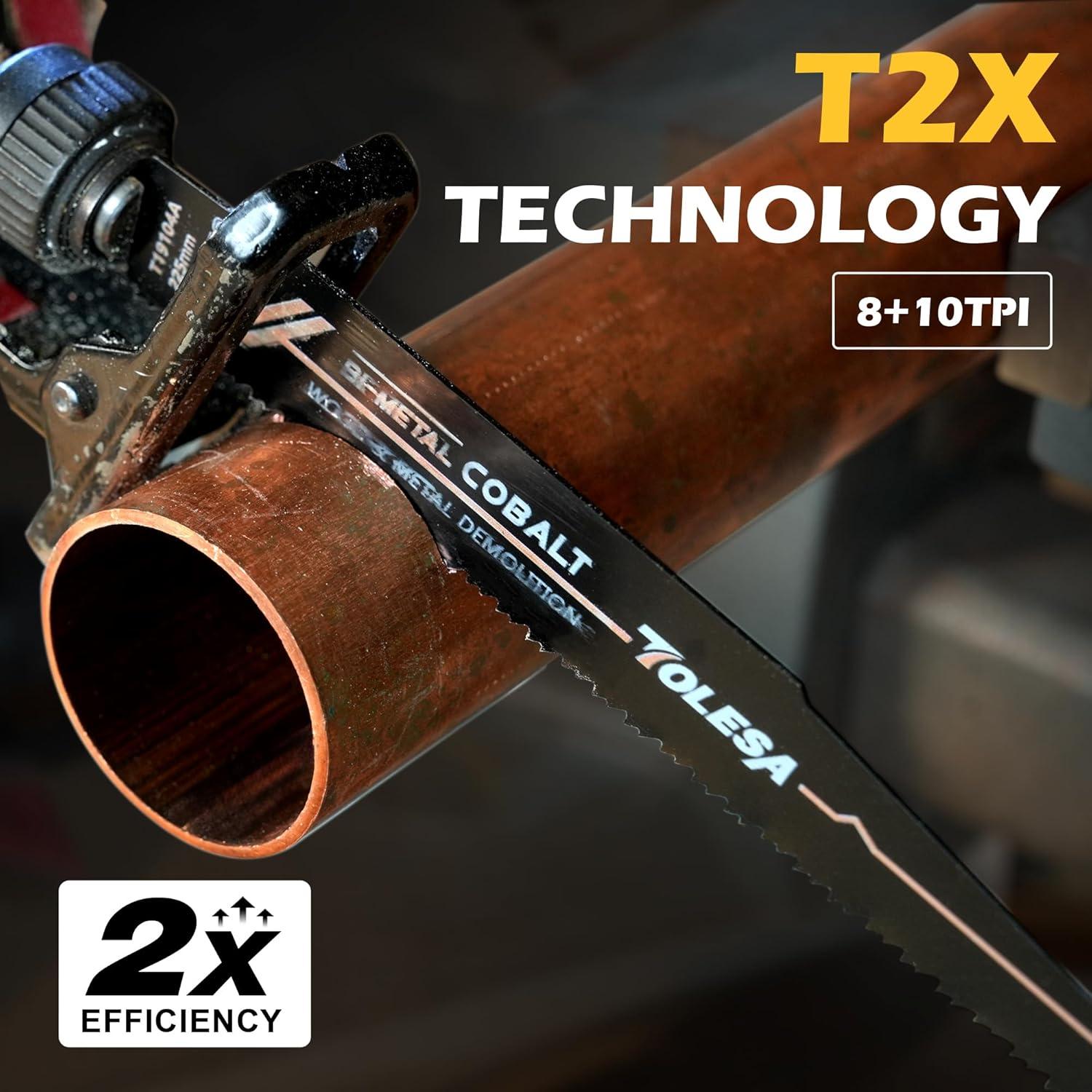 Hojas de Sierra Recíproca TOLESA 9" Bi-Metal 8+10 TPI - Paquete de 10