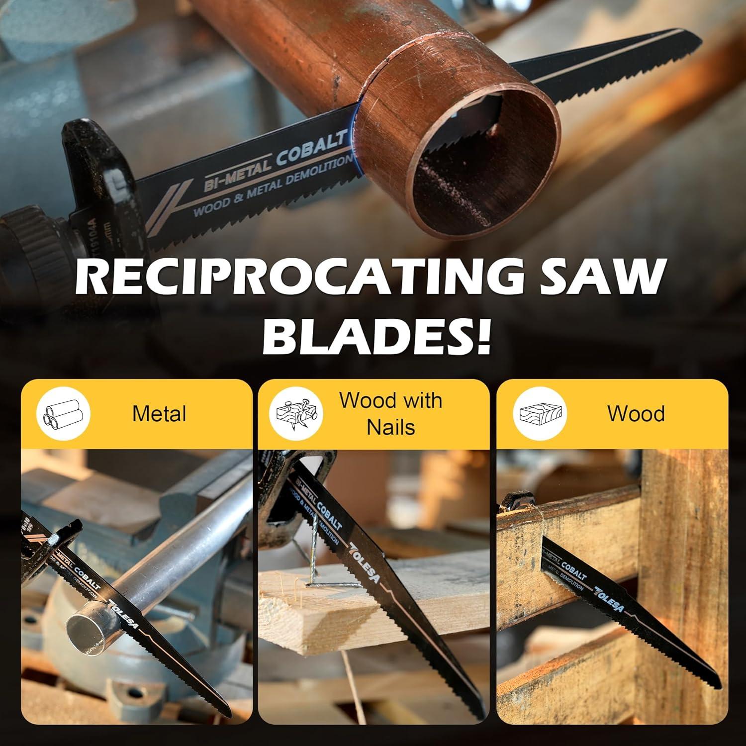 Hojas de Sierra Recíproca TOLESA 9" Bi-Metal 8+10 TPI - Paquete de 10