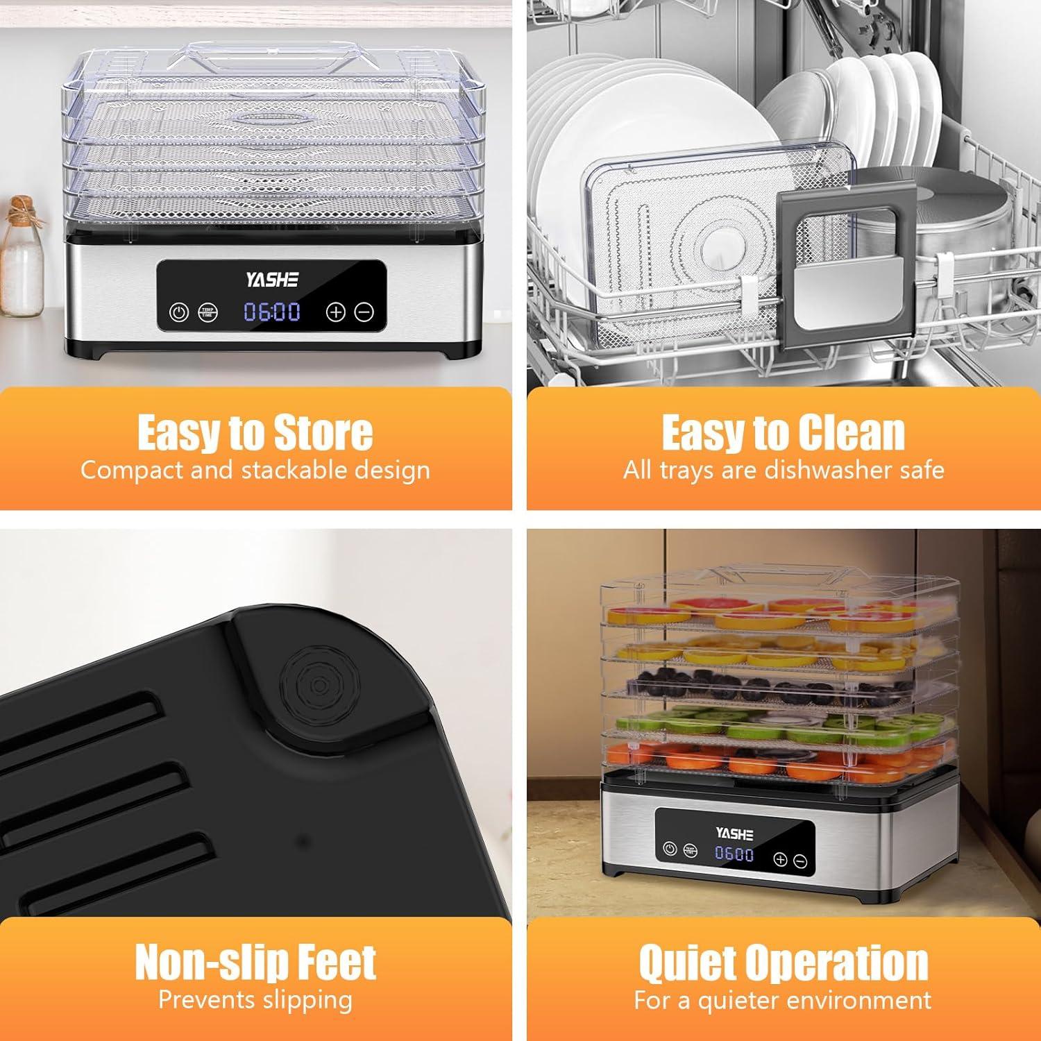 Deshidratador de Alimentos YASHE FD-1019 5 Bandejas 420W