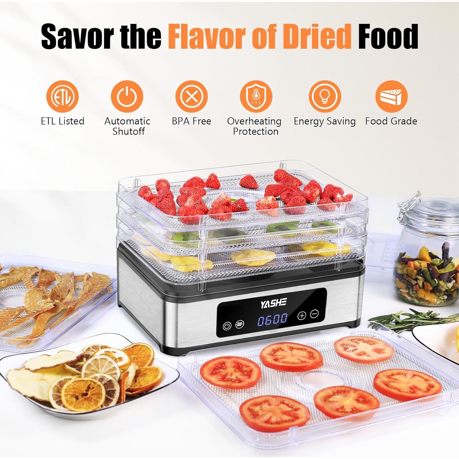 Deshidratador de Alimentos YASHE FD-1019 5 Bandejas 420W