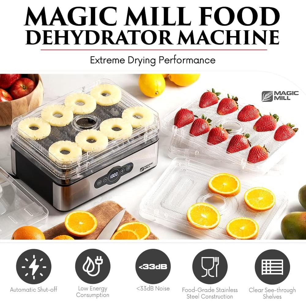Deshidratadora de Alimentos Magic Mill MFD-5000 | 5 Bandejas de Acero Inoxidable