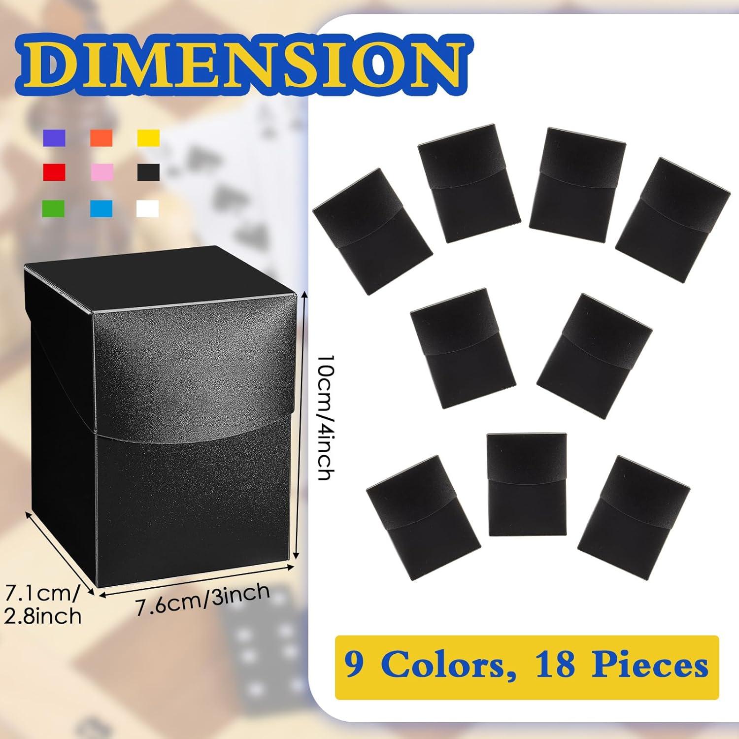 Caja de Almacenamiento para Cartas Deekin - 18 Unidades, Negro, 10x7.1x5 cm