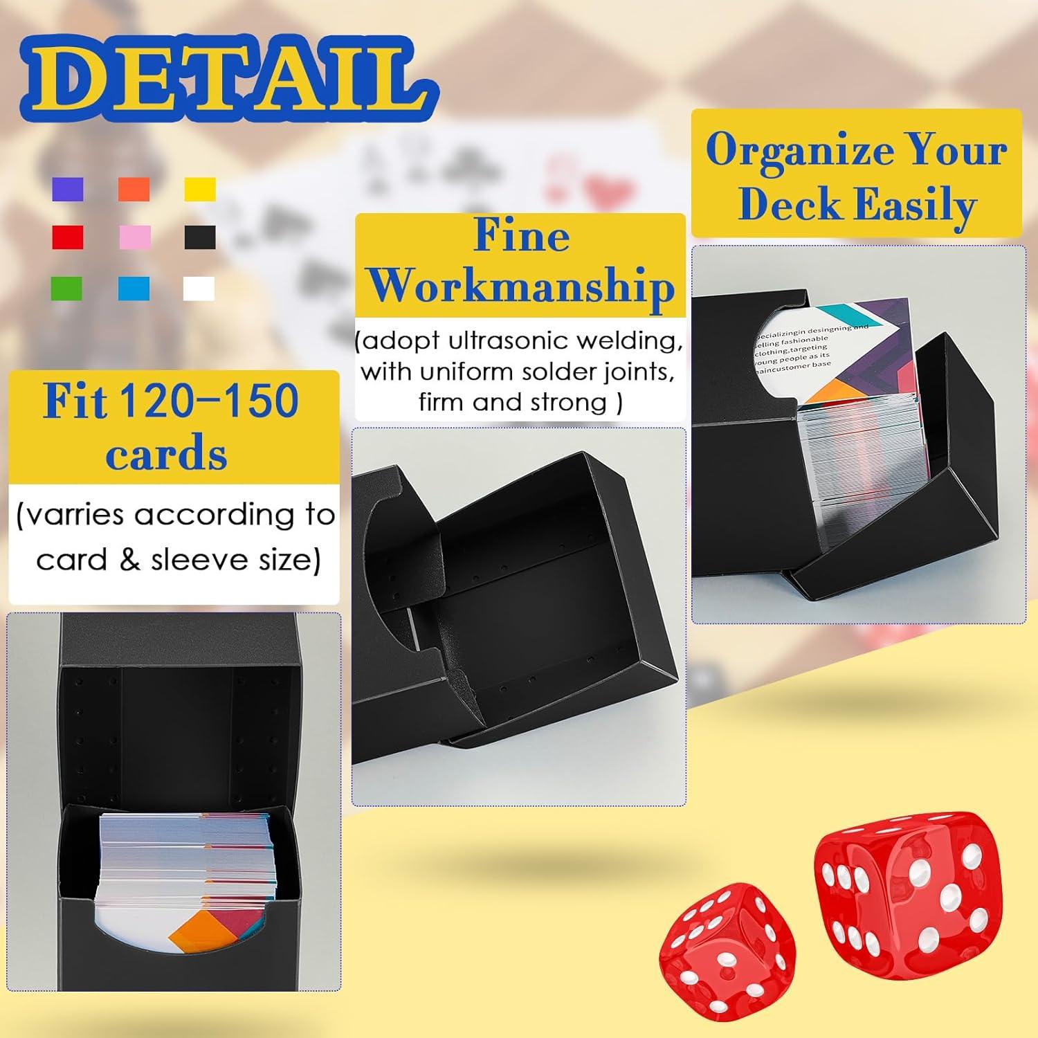 Caja de Almacenamiento para Cartas Deekin - 18 Unidades, Negro, 10x7.1x5 cm