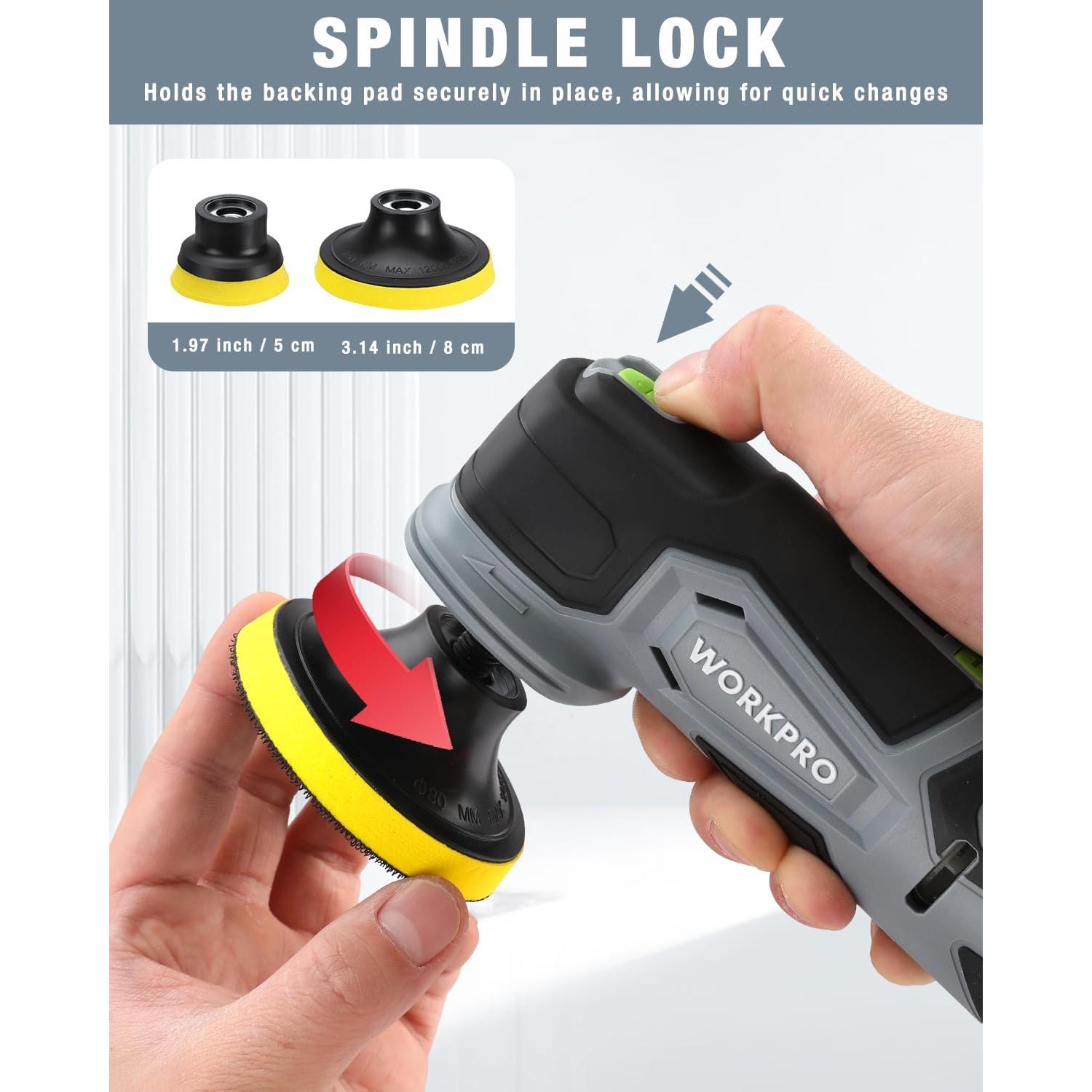 Pulidor Mini Inalámbrico WORKPRO 12V 3000RPM Kit Completo