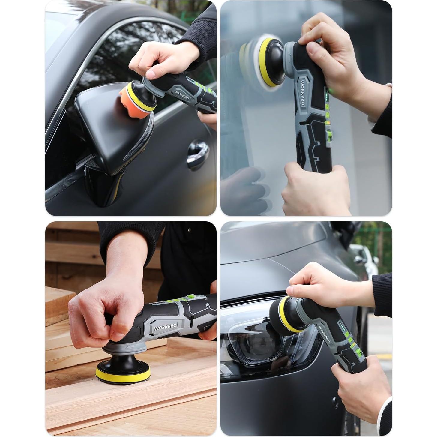 Pulidor Mini Inalámbrico WORKPRO 12V 3000RPM Kit Completo