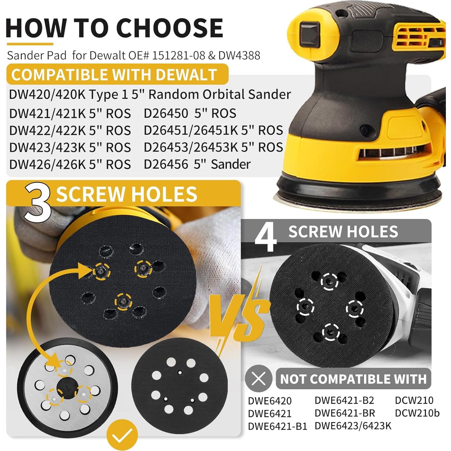 Almohadilla de Lijado 5" Gnellkoor para Lijadora DeWalt