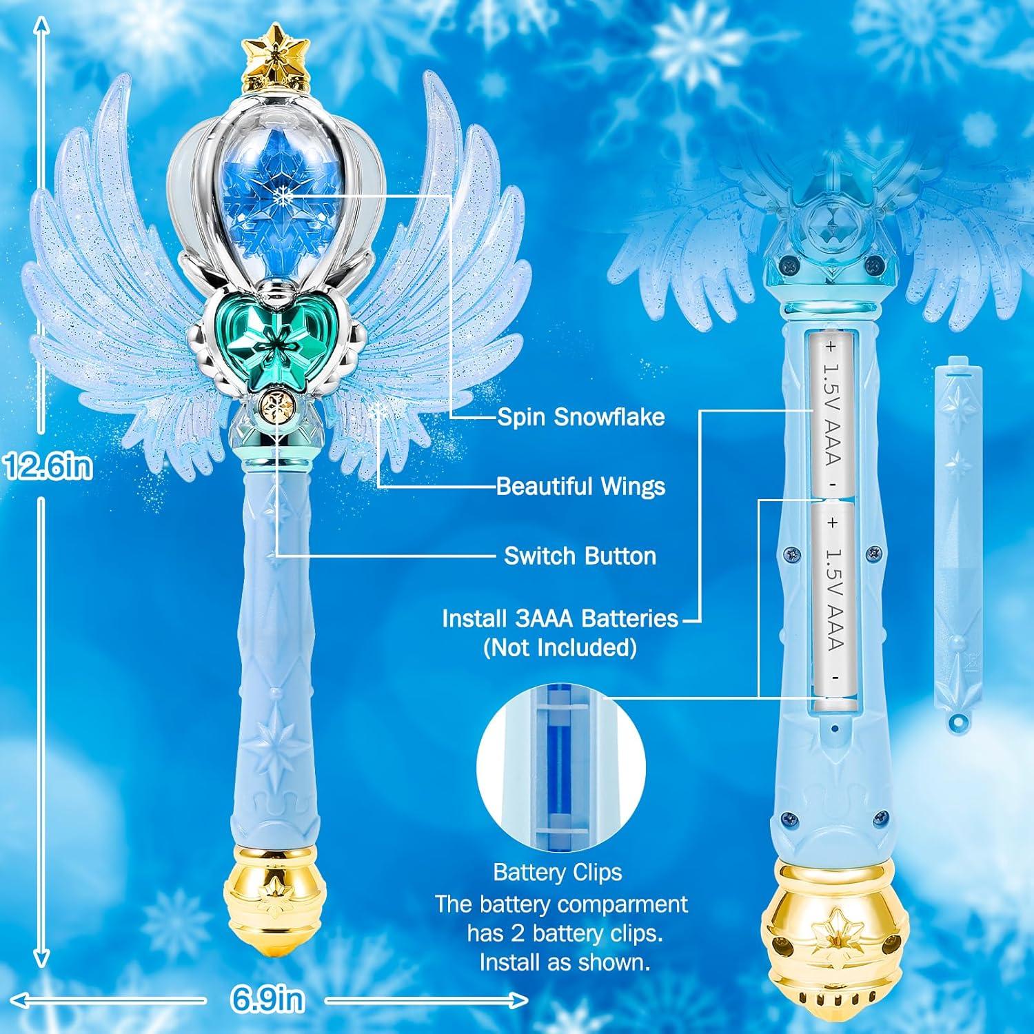 Varita de Copo de Nieve Iluminada EnchantZone 32.3 cm Azul