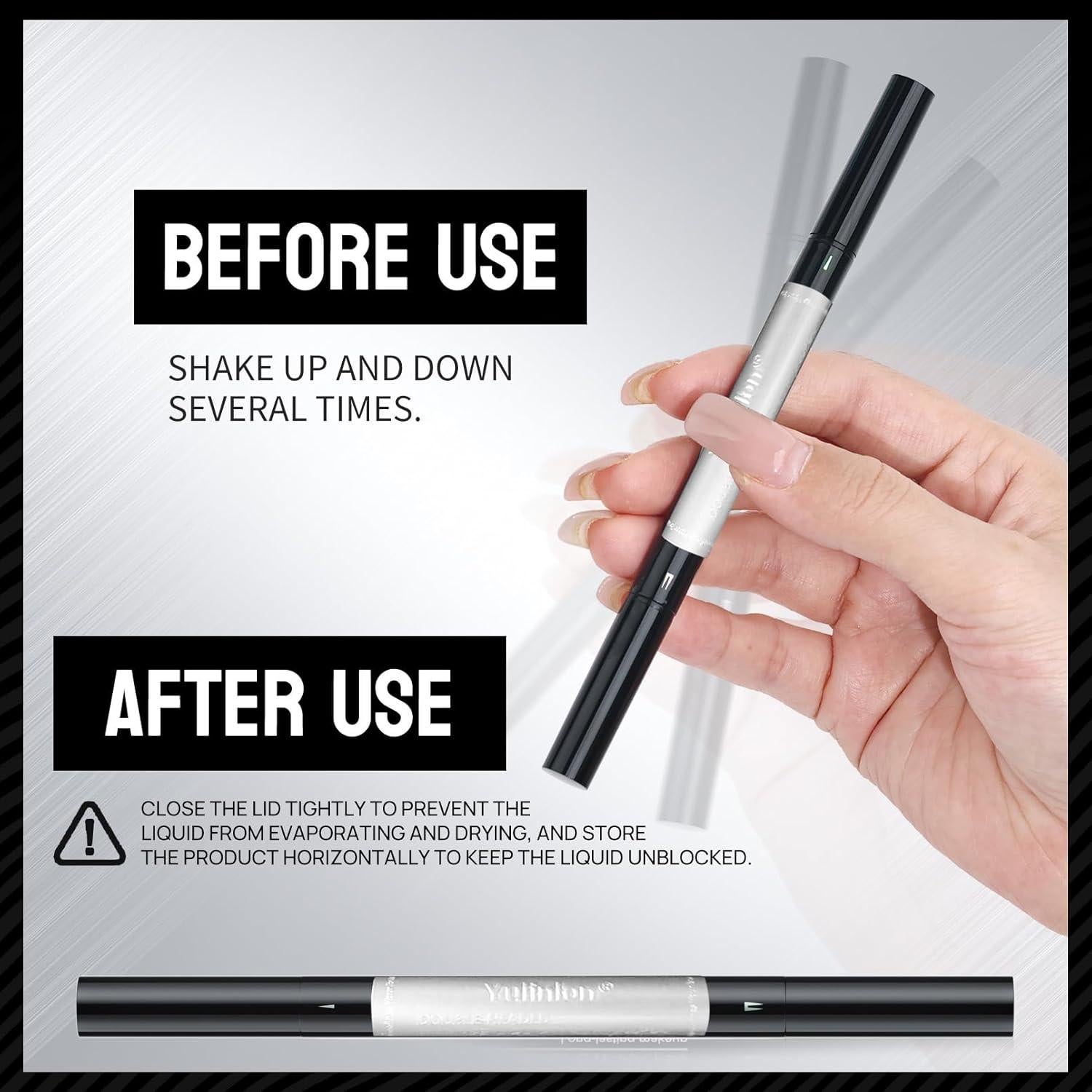 Lápiz de Cejas Doble Punta Yulinlon 0.01mm Impermeable Marrón Claro