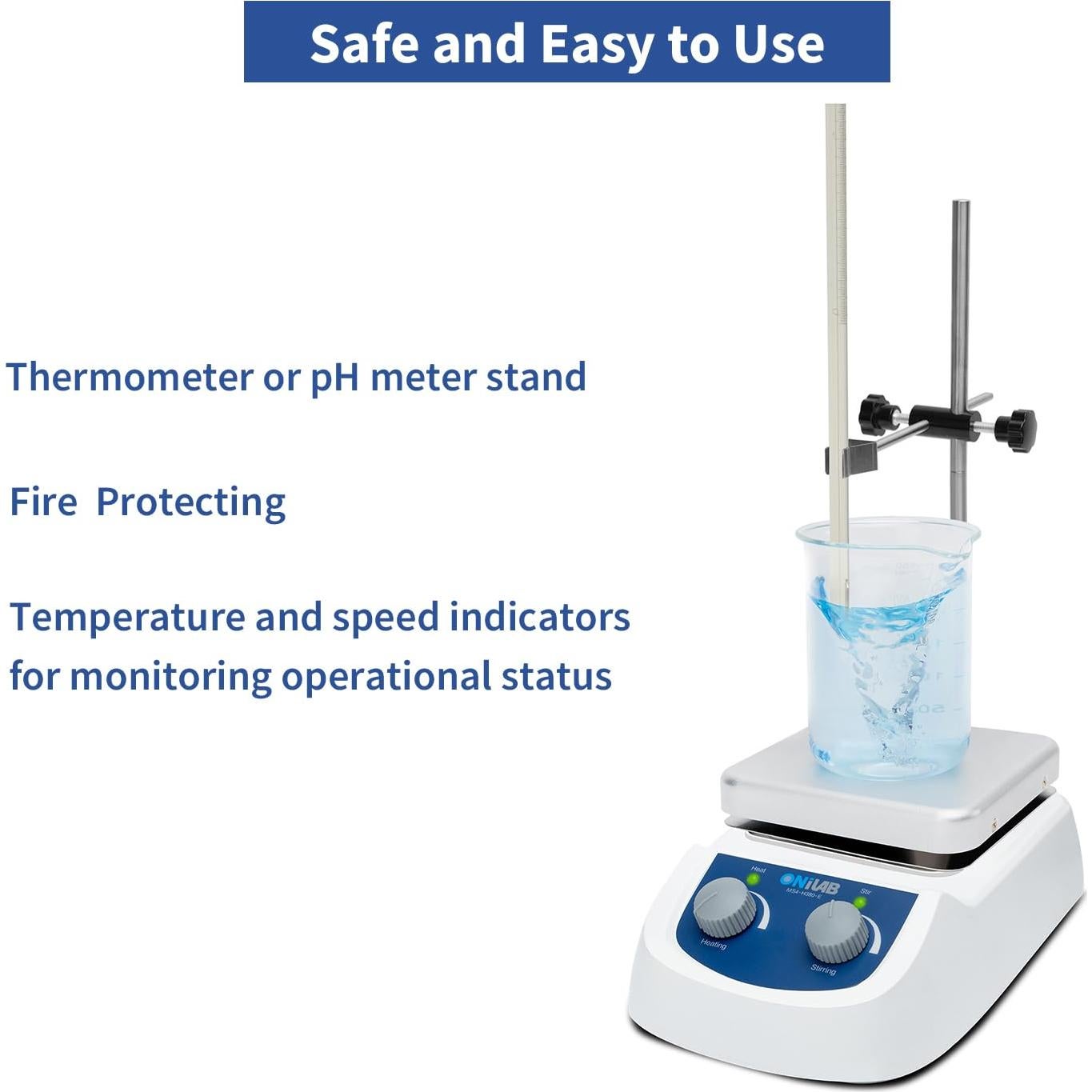 Agitador Magnético ONiLAB MS4-H380-E 5L 2000RPM 380°C
