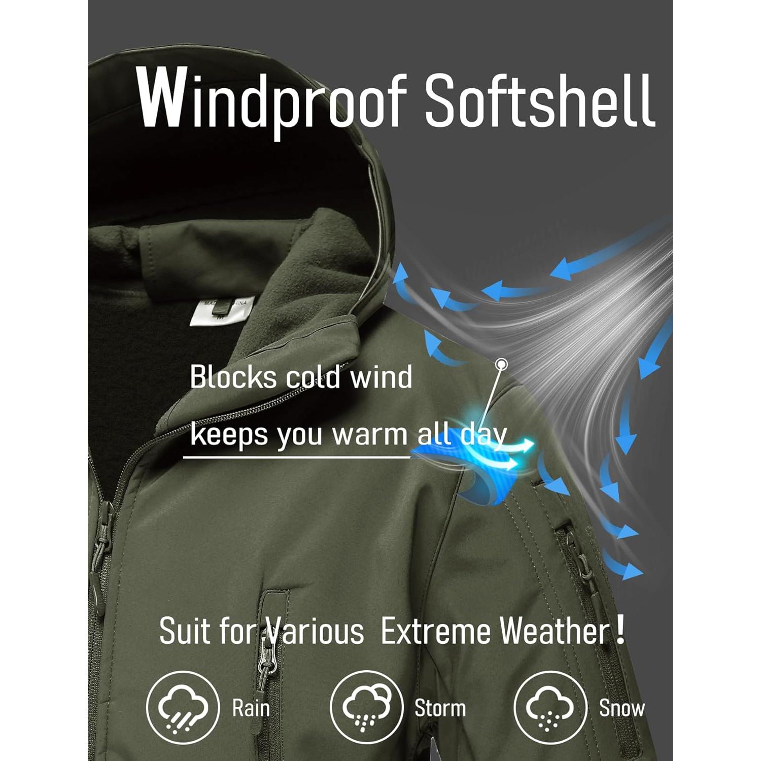 Chaqueta Táctica para Hombre MAGCOMSEN Verde Militar 7 Bolsillos