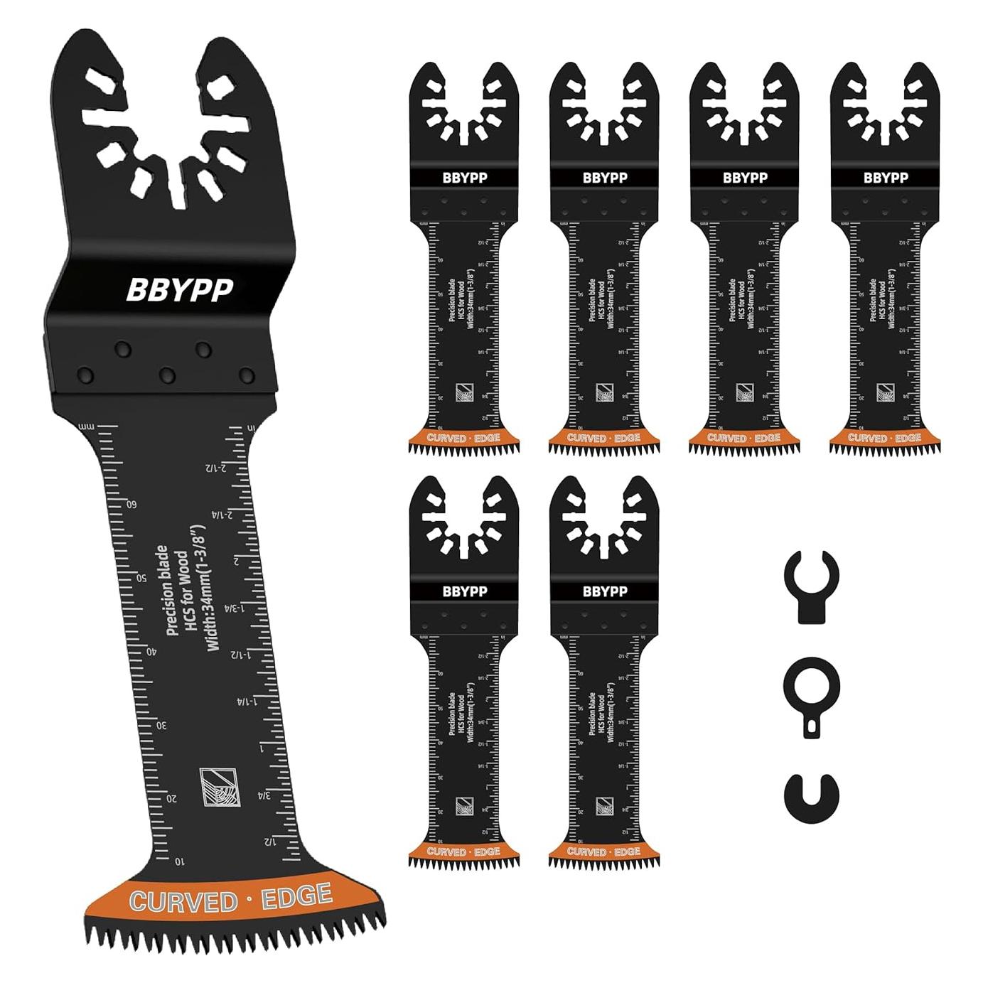 6 Hojas de Sierra Oscilante Curvada BBYPP 6.99 cm para Madera y Plástico