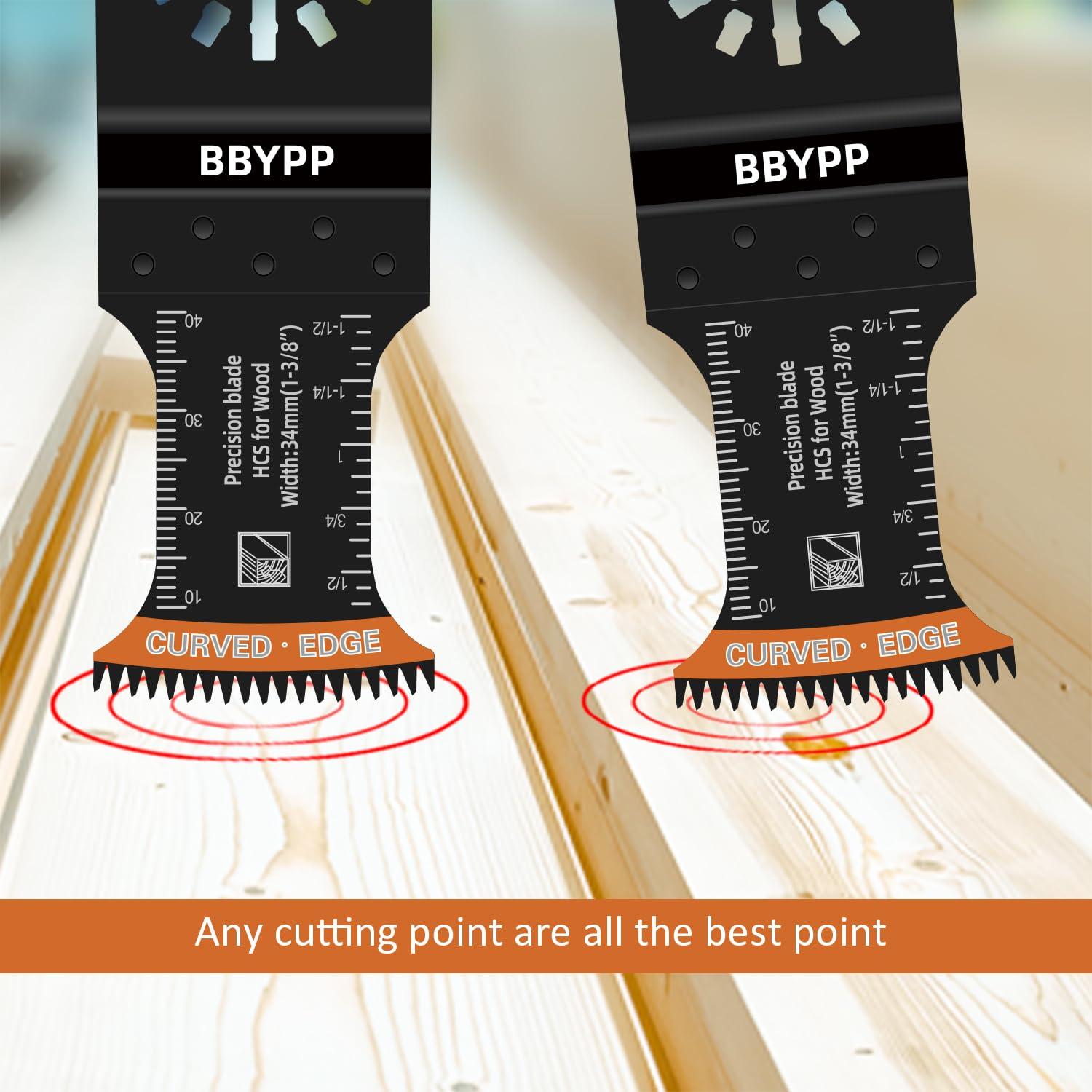 Juego de 6 Hojas de Sierra Oscilante BBYPP Curvadas para Madera y Plástico