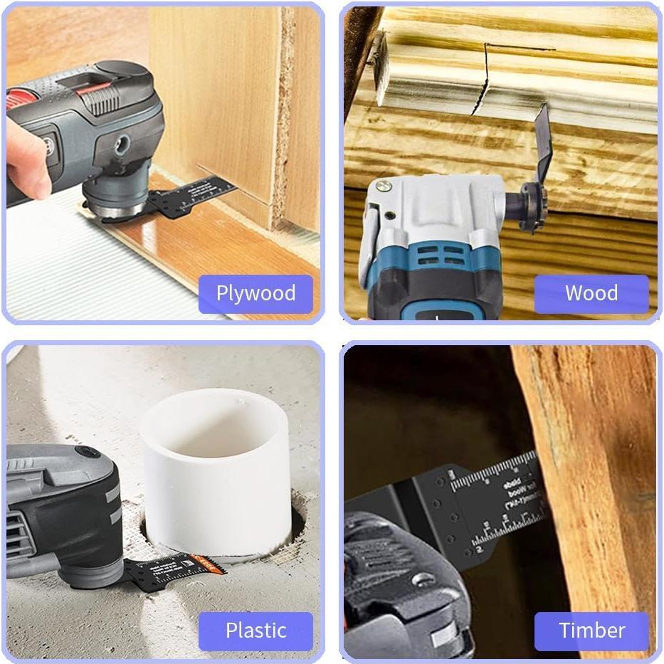 Juego de 6 Hojas de Sierra Oscilante BBYPP Curvadas para Madera y Plástico