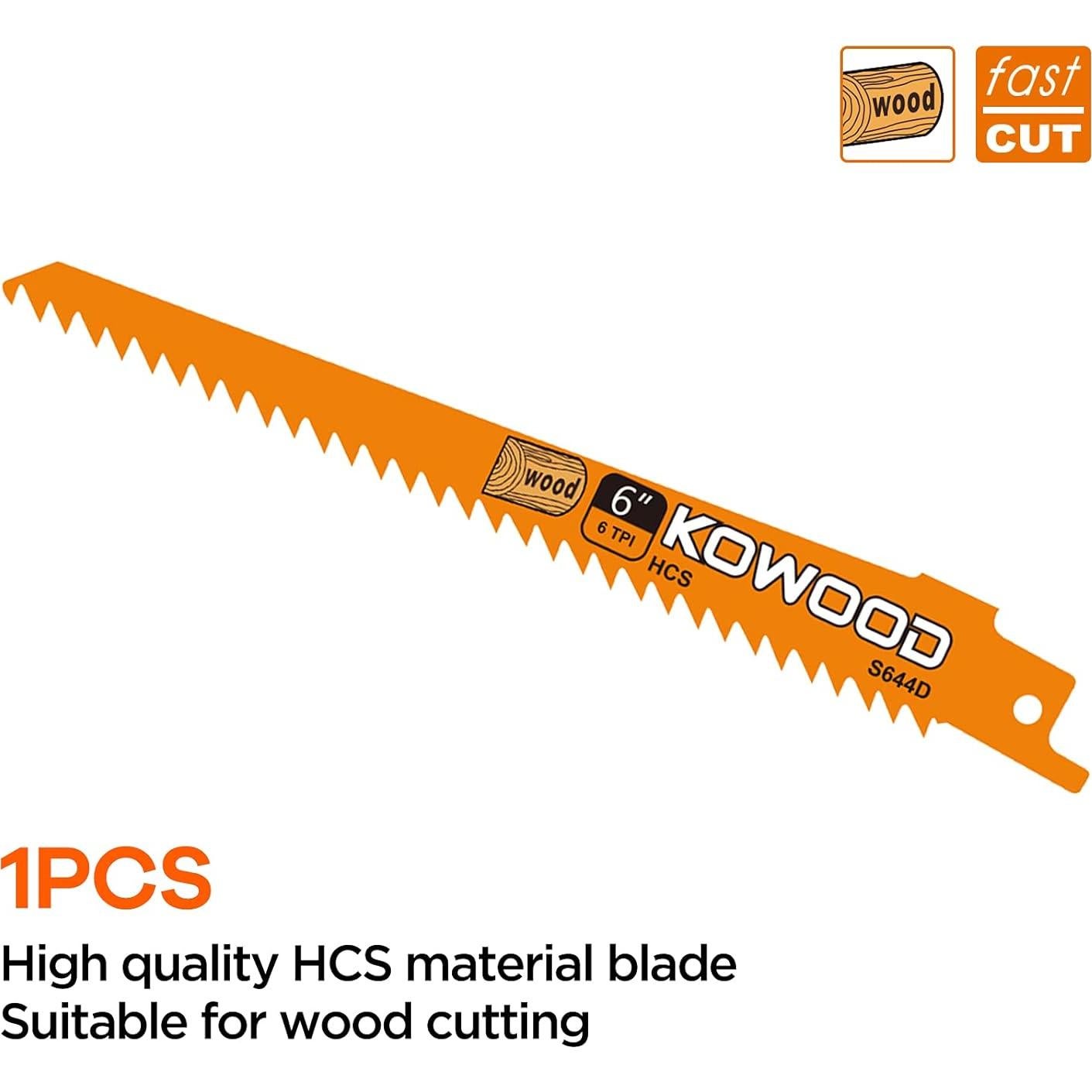 Hoja de sierra recíproca KOWOOD 15 cm HCS Bi-Metal 6 PCS