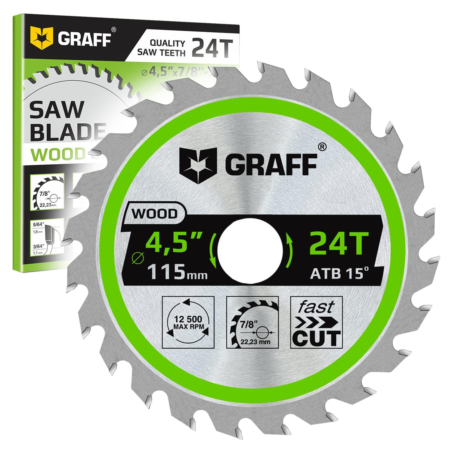 Hoja de Sierra Circular GRAFF 11.43 cm 24 Dientes para Madera