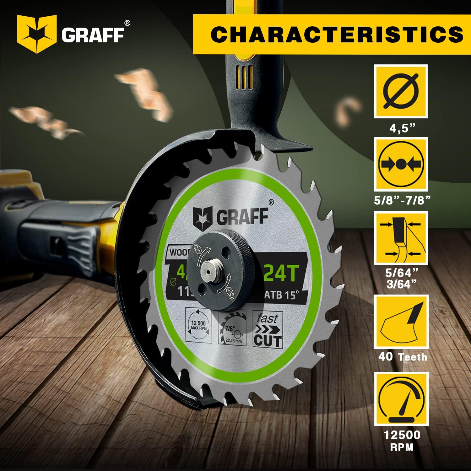Hoja de Sierra Circular GRAFF 11.43 cm 24 Dientes para Madera