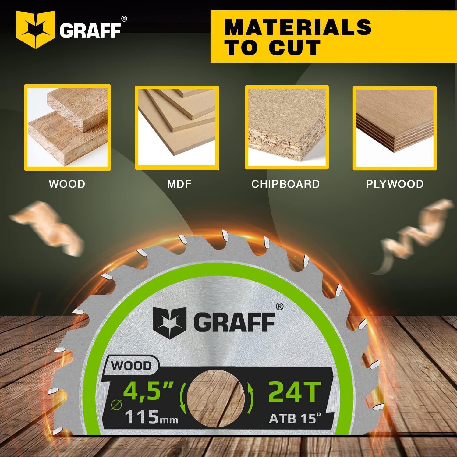 Hoja de Sierra Circular GRAFF 11.43 cm 24 Dientes para Madera