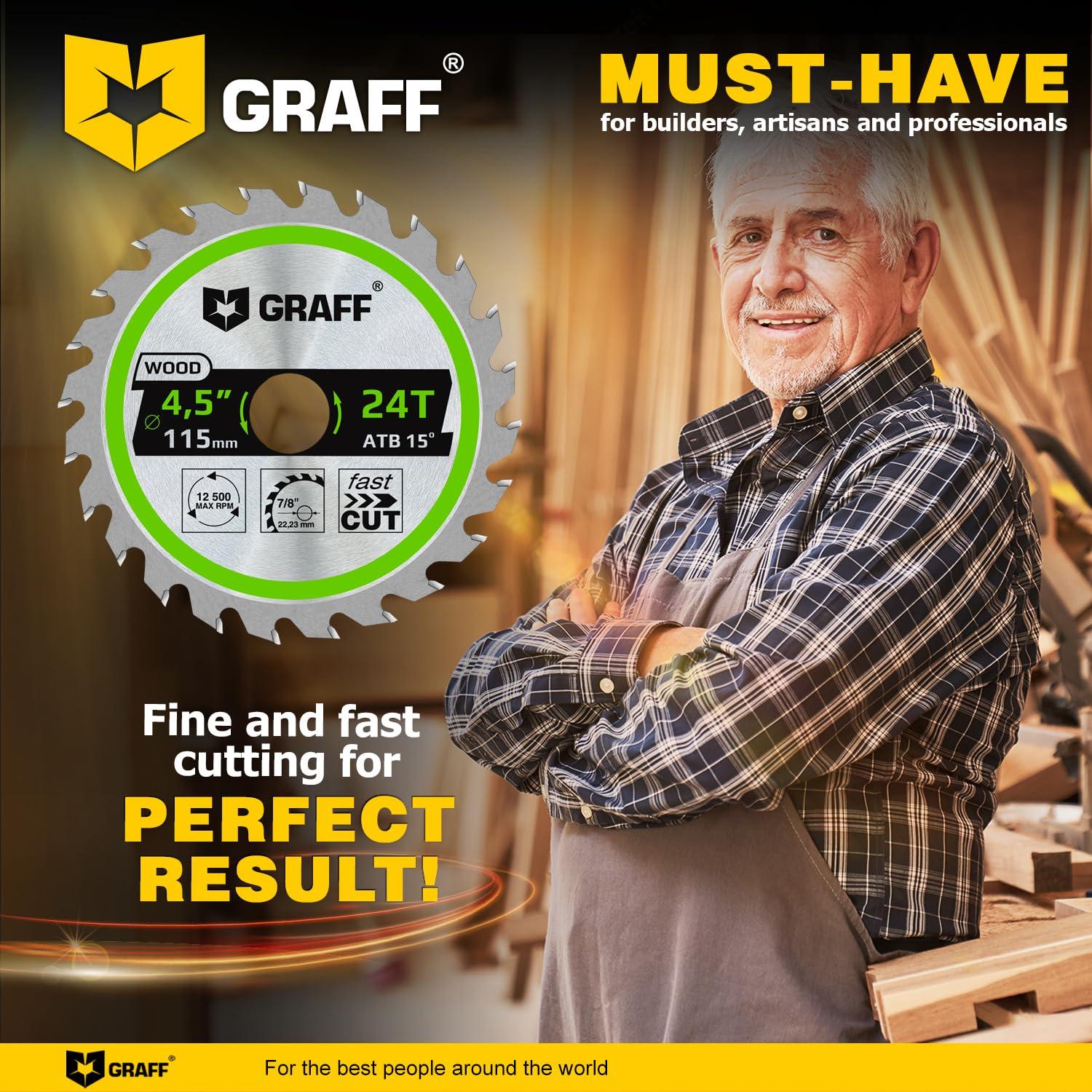 Hoja de Sierra Circular GRAFF 11.43 cm 24 Dientes para Madera