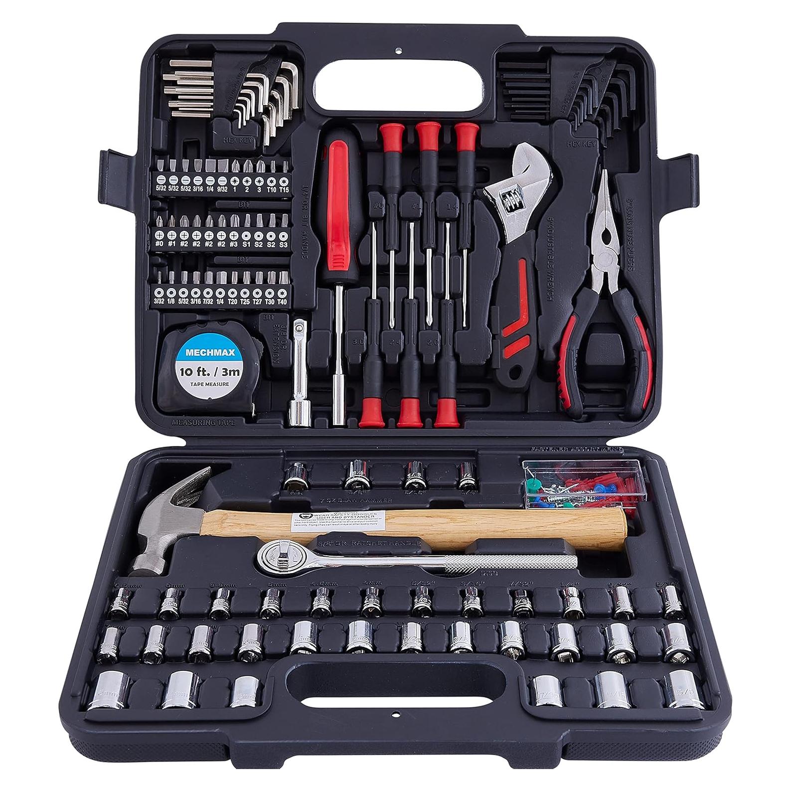 149 Piece MECHMAX Home Tool Kit for Home, Apartment, Office, Mechanic, Men, Car, Automotive, Hand Tool Kit and as A Gift