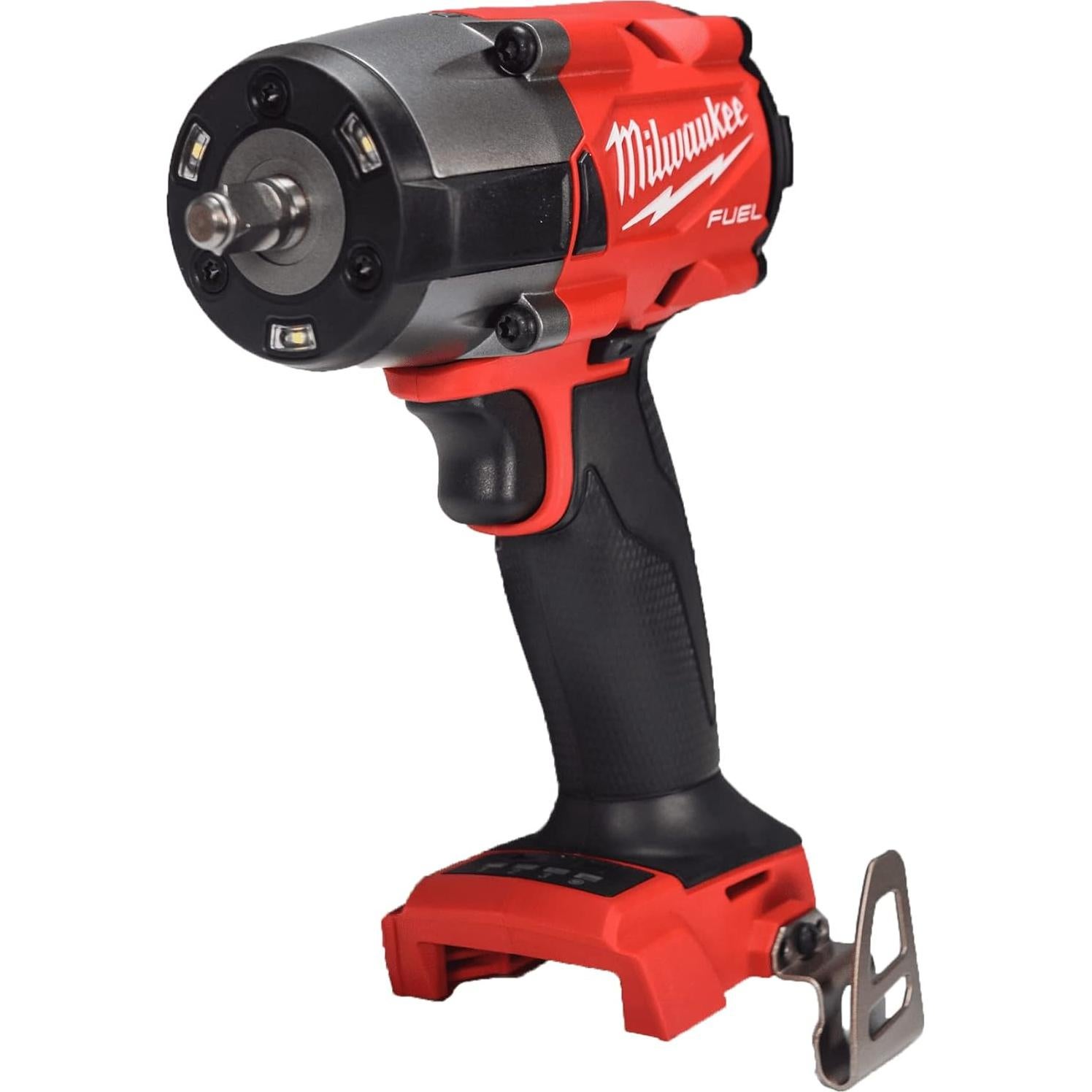 Milwaukee M18 18V Fuel 3/8'' Brushless Cordless Mid-Torque Compact Impact Wrench Bare Tool + Accessories, Black & Red
