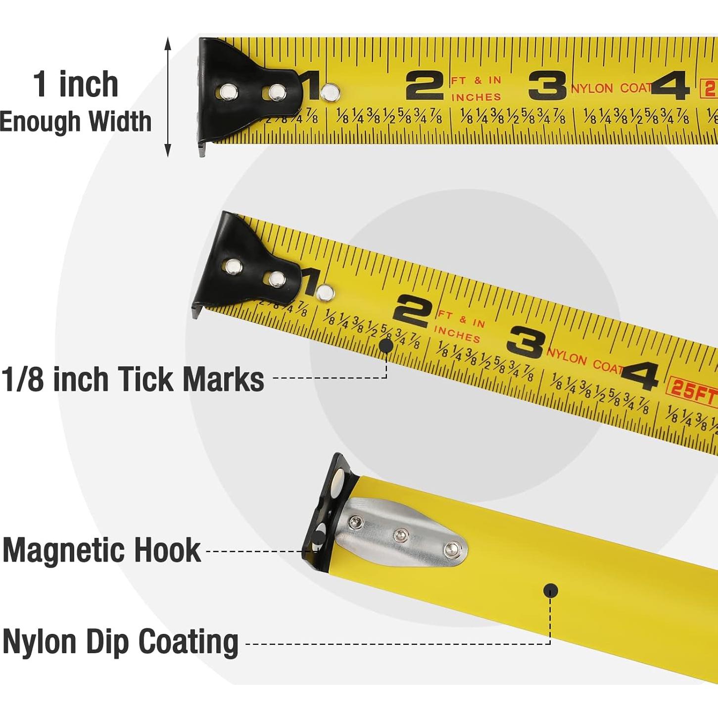Cinta Métrica WORKPRO 7.6M con Gancho Magnético y Bloqueo