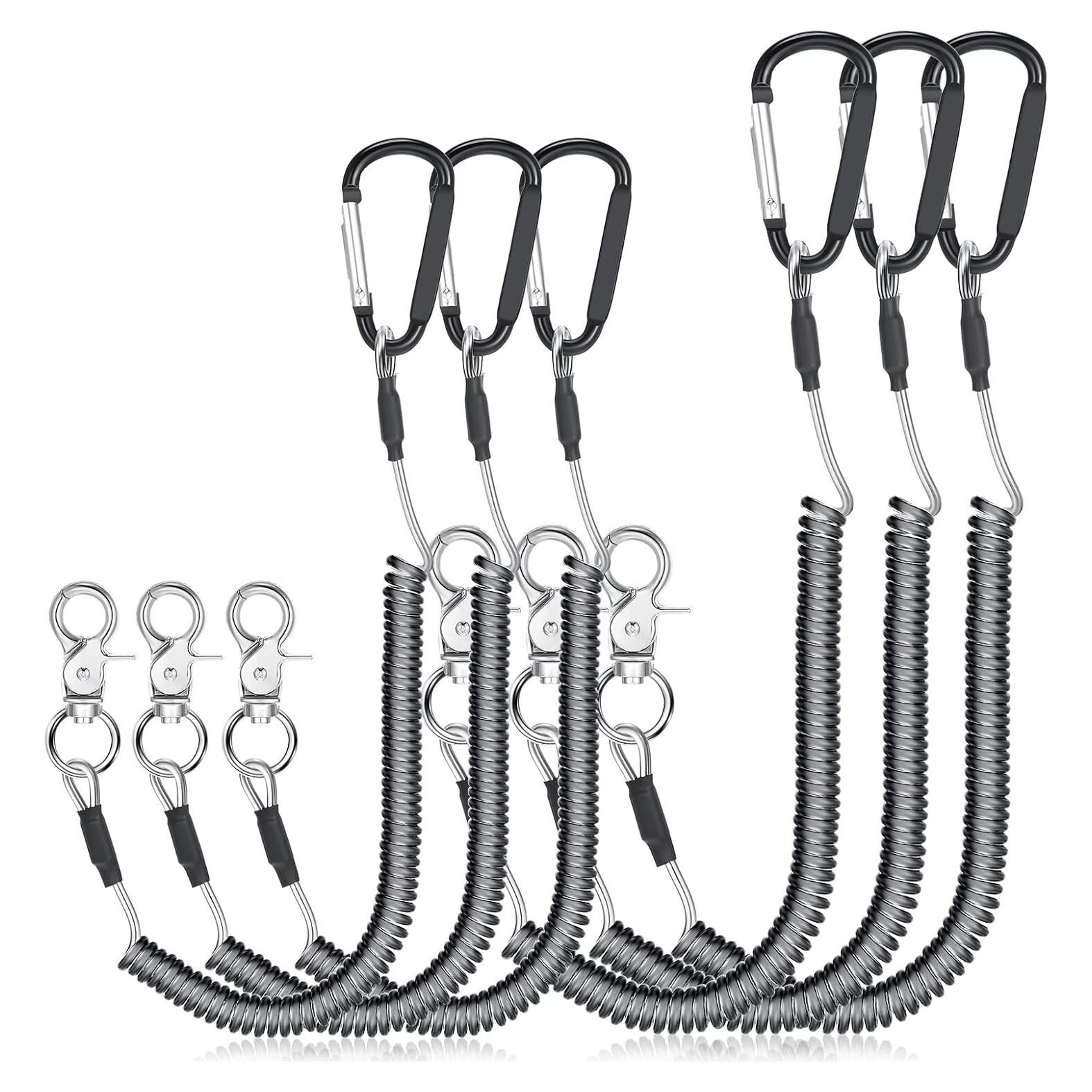 Paquete de 6 Lanyards de Pesca Woanger con Clips de Aluminio