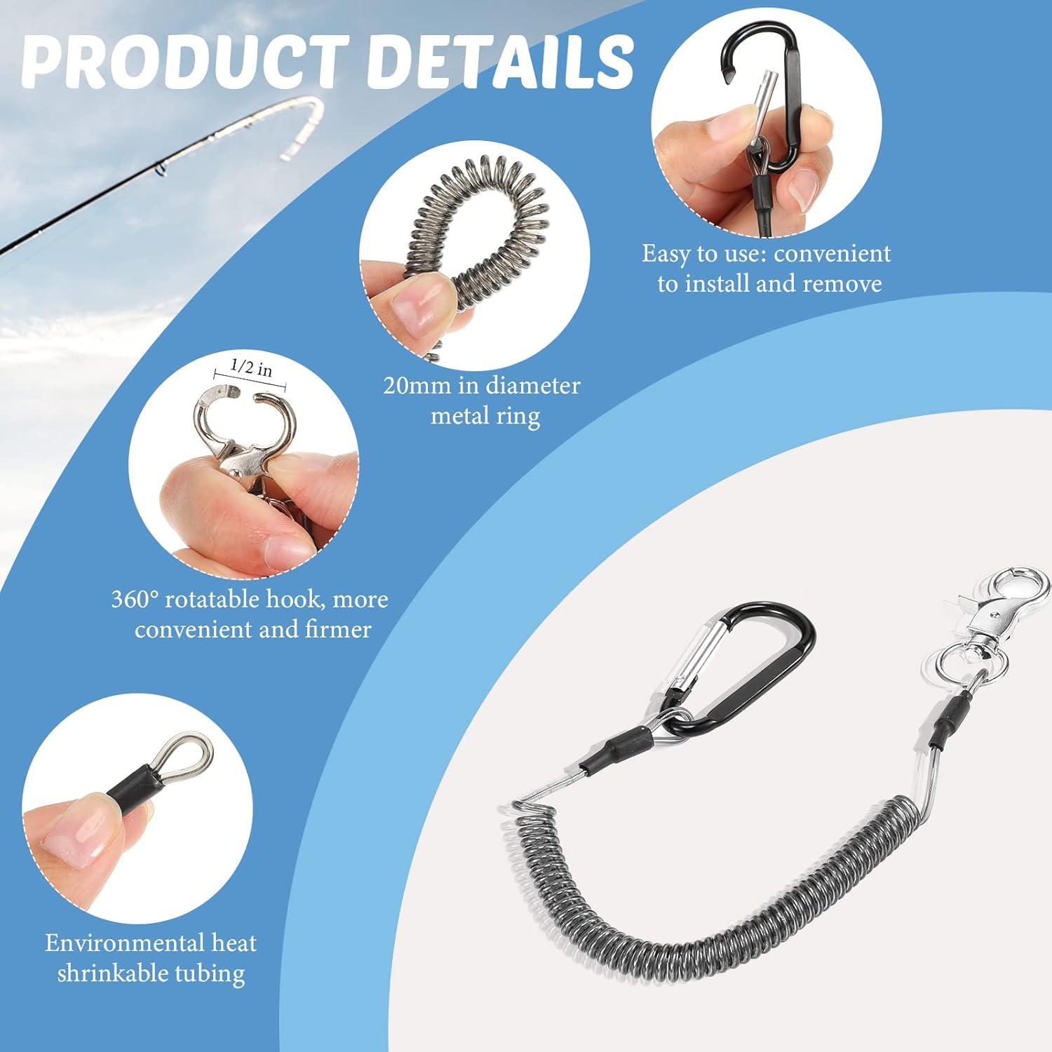 Paquete de 6 Lanyards de Pesca Woanger con Clips de Aluminio