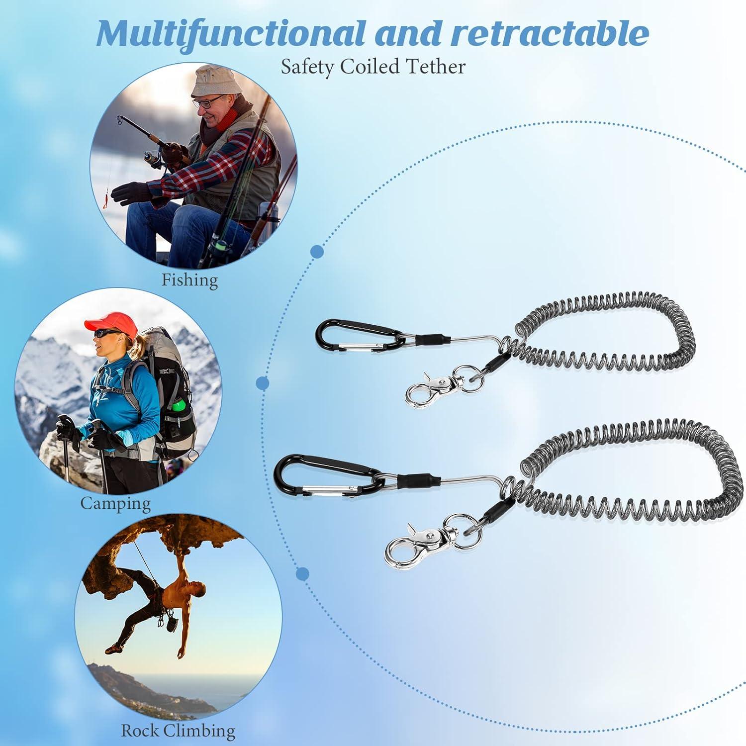 Paquete de 6 Lanyards de Pesca Woanger con Clips de Aluminio