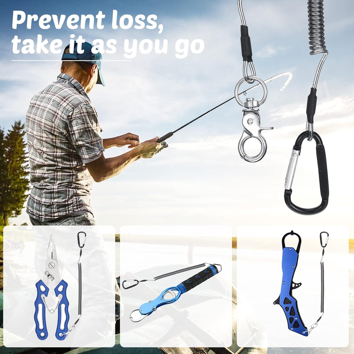 Paquete de 6 Lanyards de Pesca Woanger con Clips de Aluminio